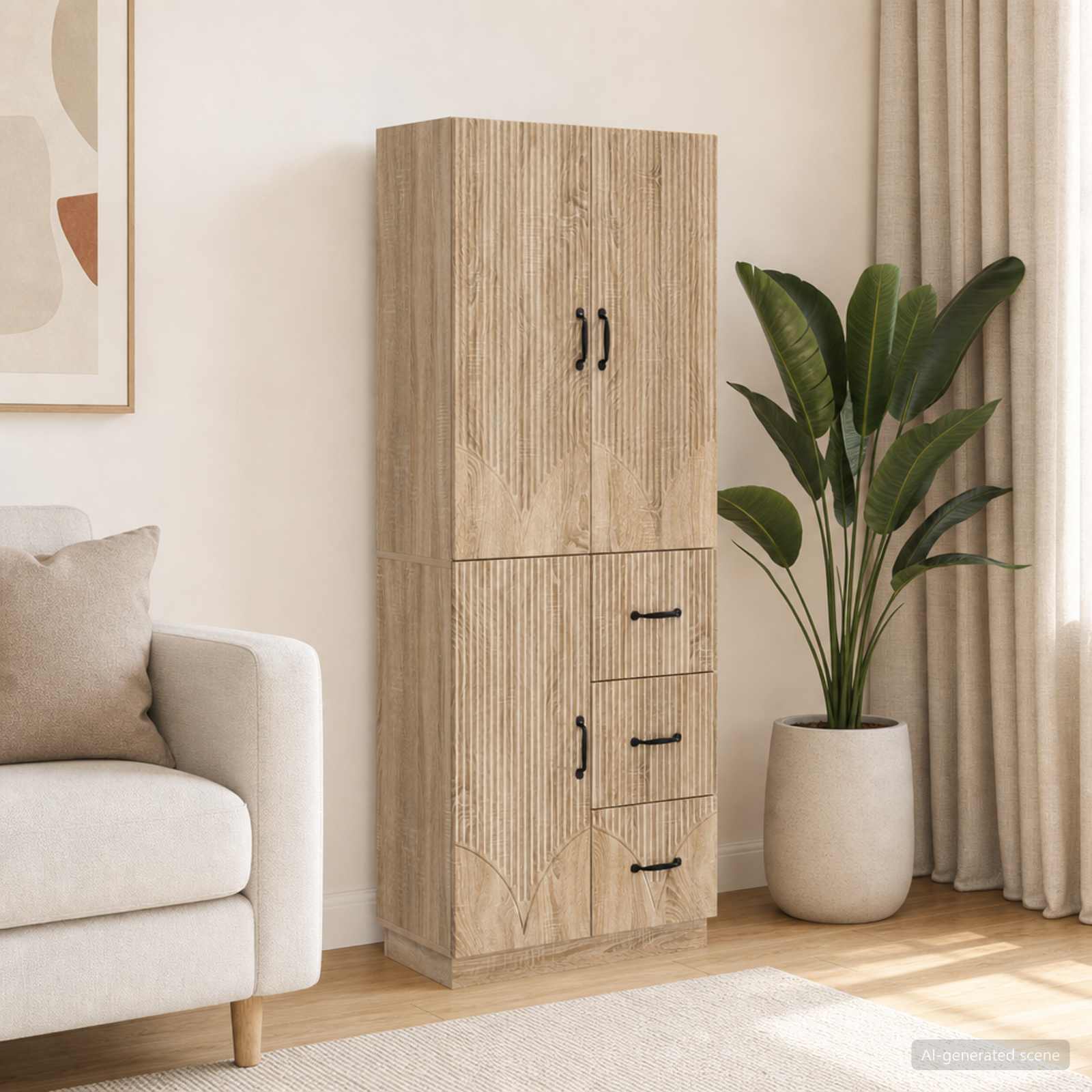 Kastenset 2 pcs Sonoma Eiken Bewerkt hout – afbeelding 1