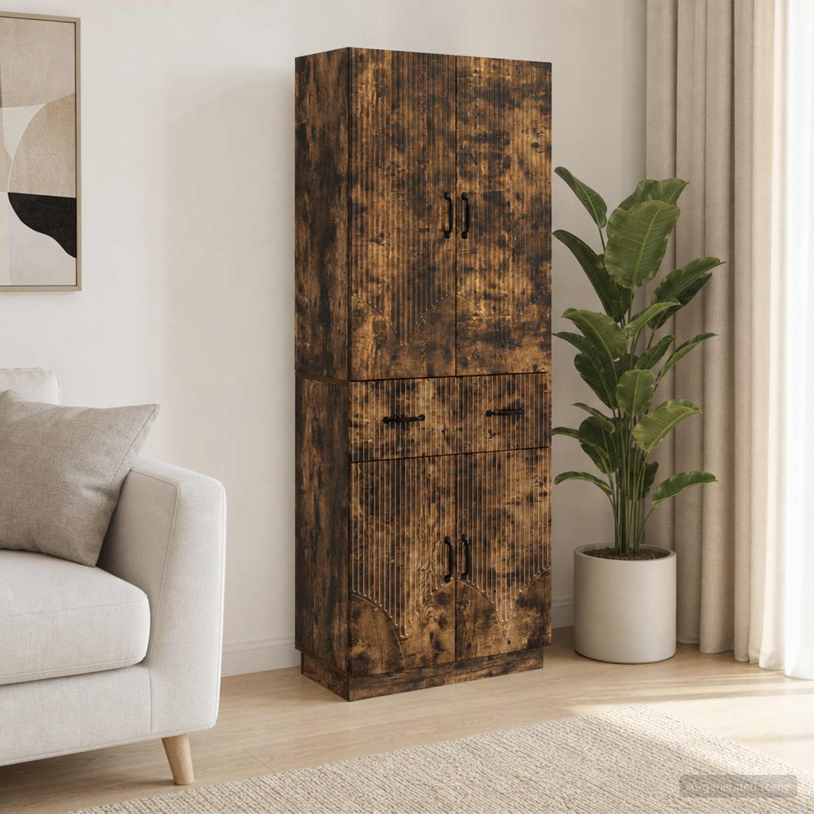 Kastenset 2 pcs Gerookt eiken Bewerkt hout – afbeelding 1
