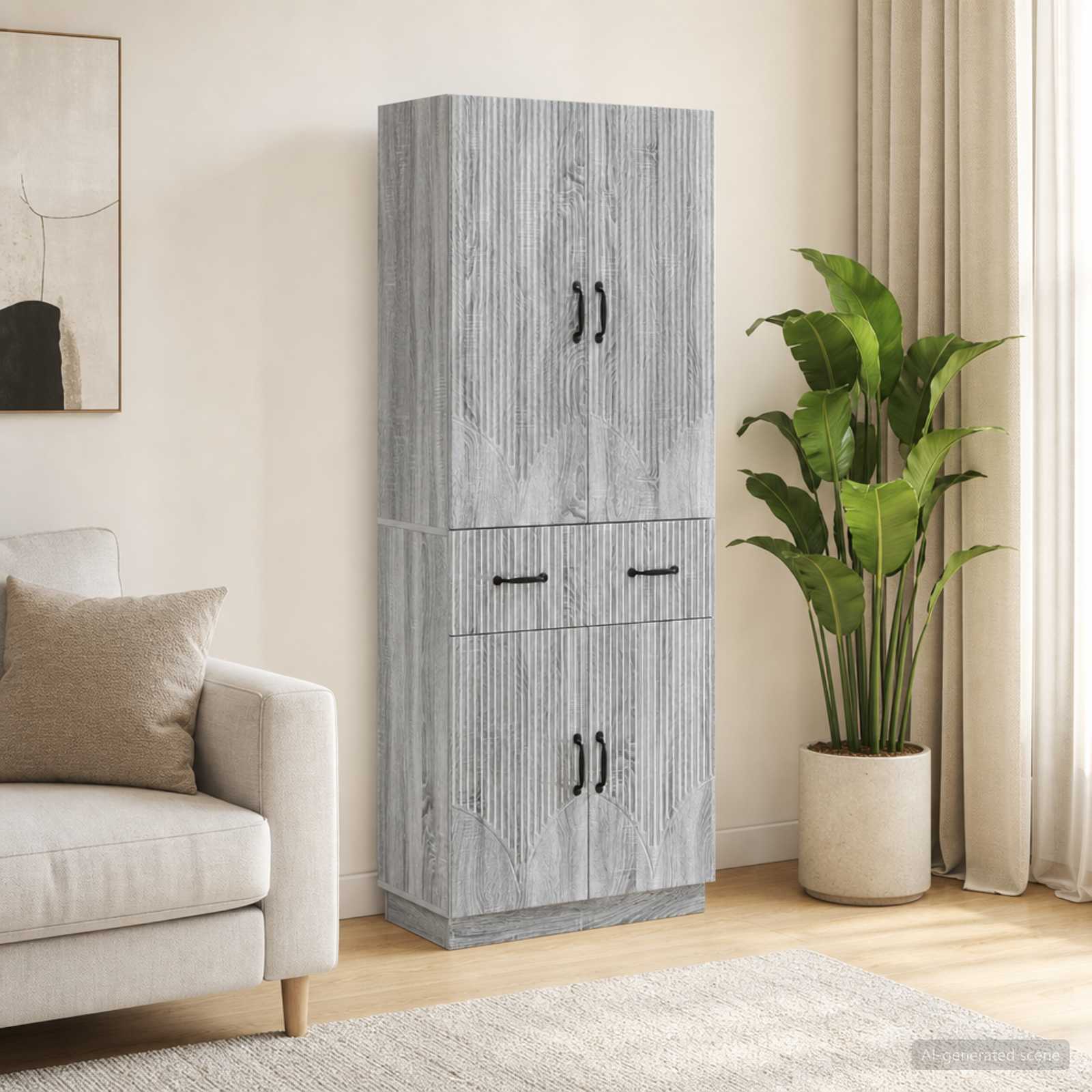 Kastenset 2 pcs Grijs Sonoma Bewerkt hout – afbeelding 1