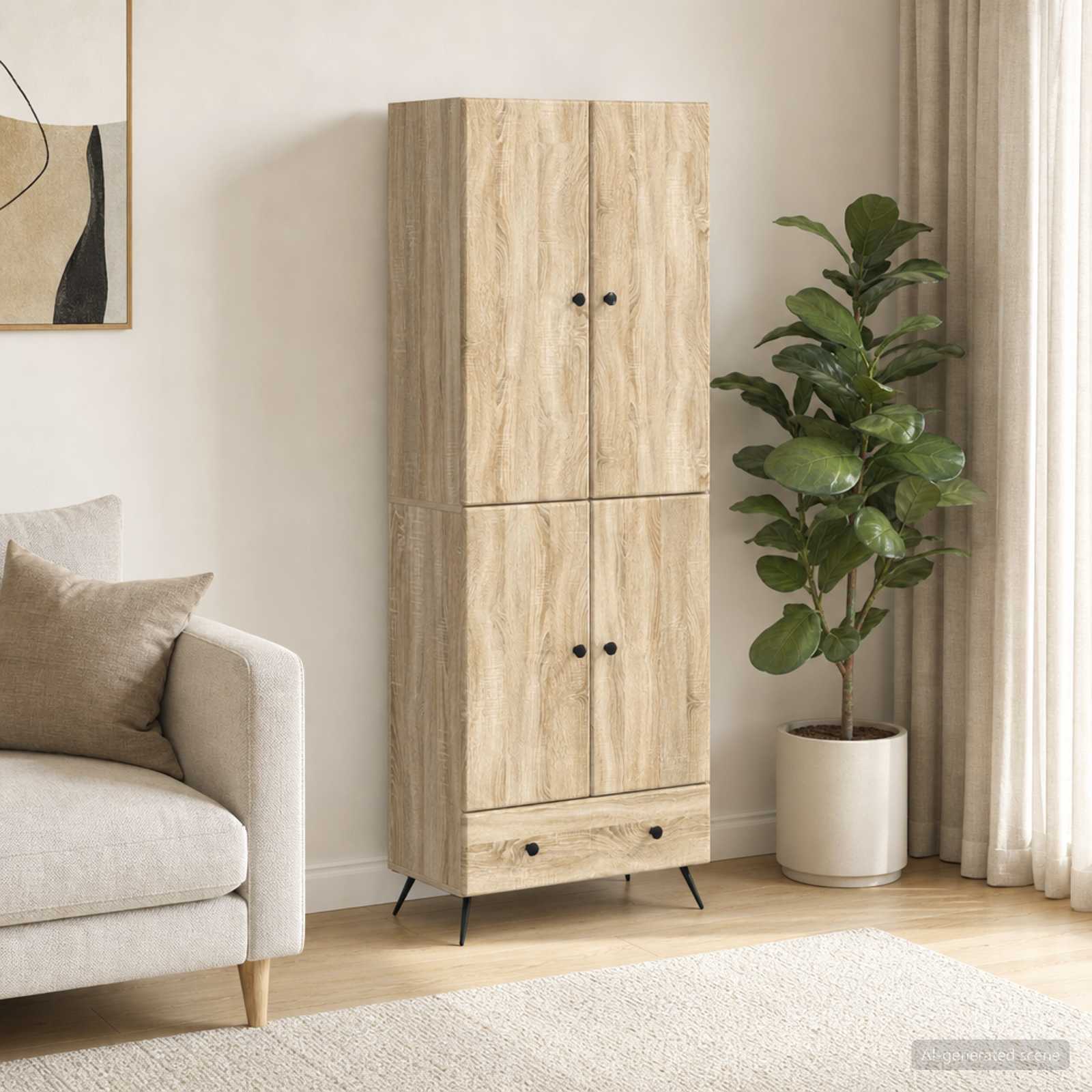Kastenset 2 pcs Sonoma Eiken Bewerkt hout