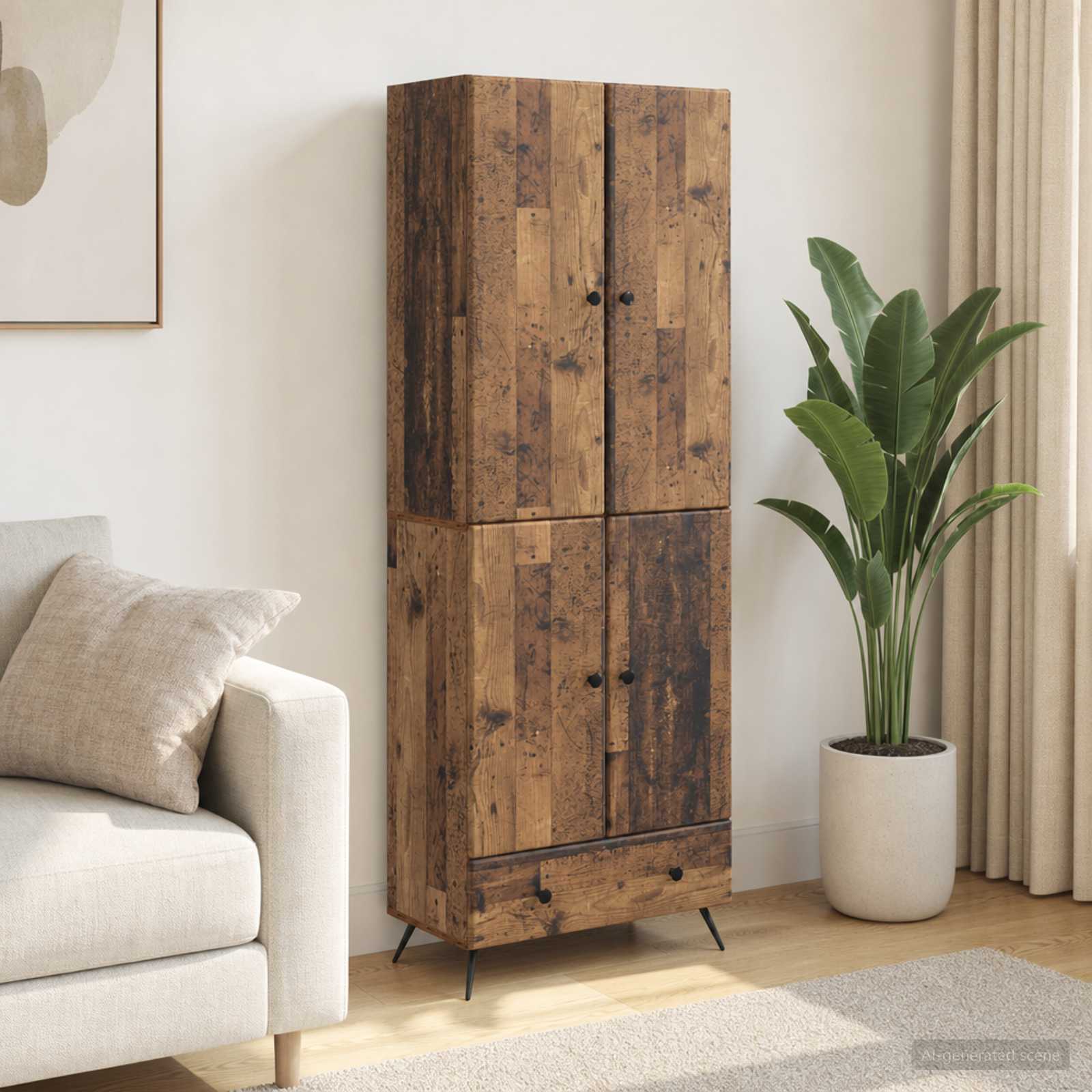 Kastenset 2 pcs Oud hout Bewerkt hout