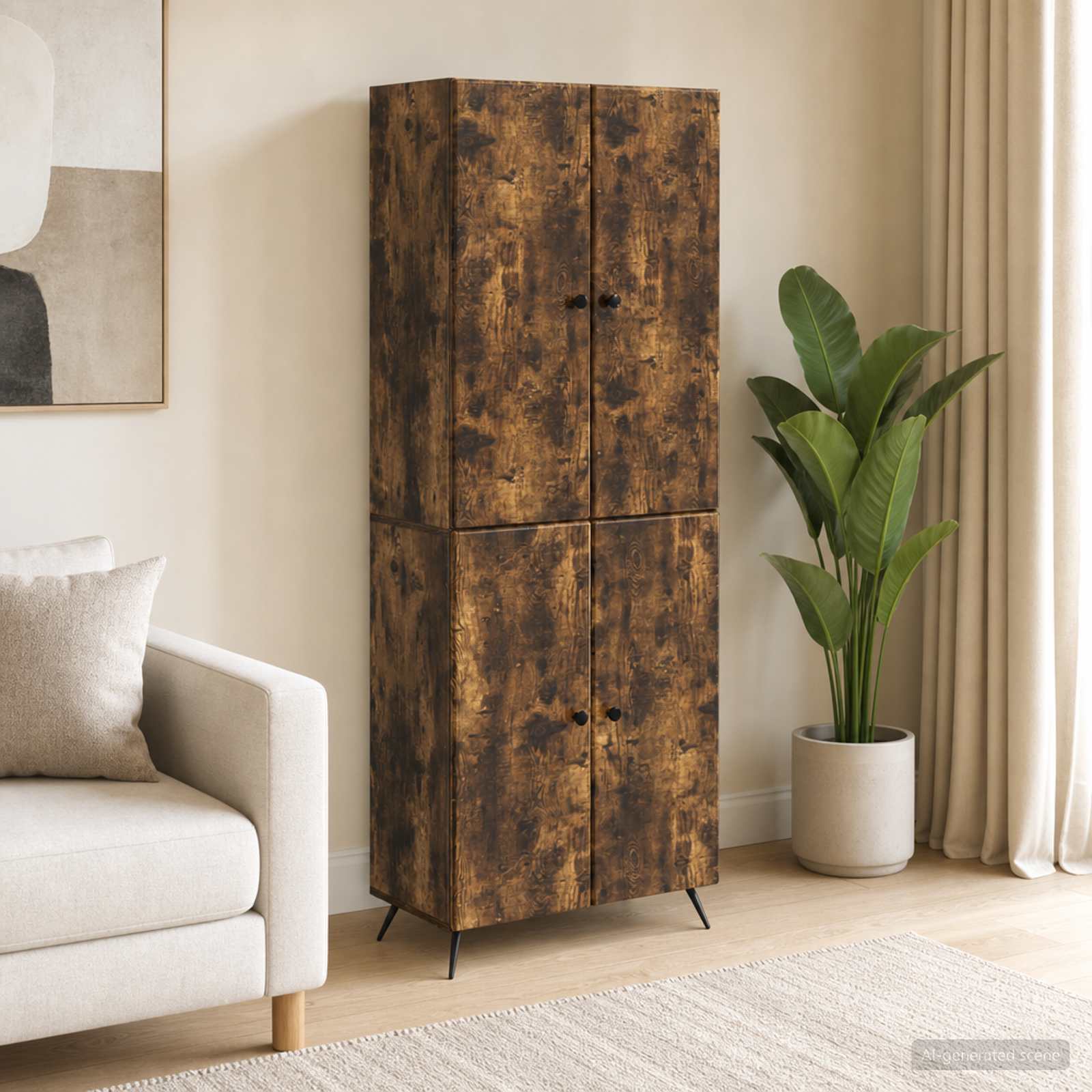 Kastenset 2 pcs Gerookt eiken Bewerkt hout – afbeelding 1
