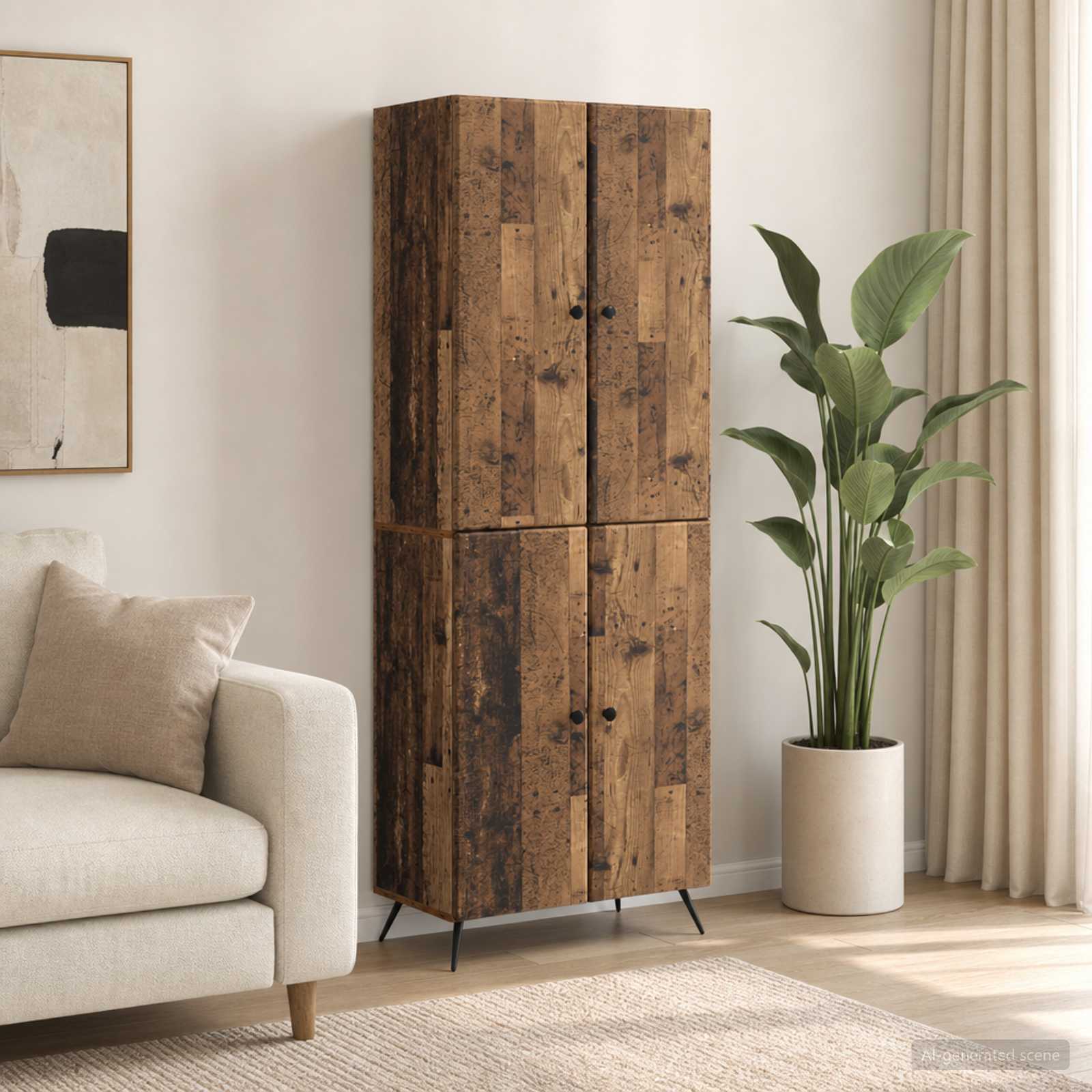 Kastenset 2 pcs Oud hout Bewerkt hout – afbeelding 1
