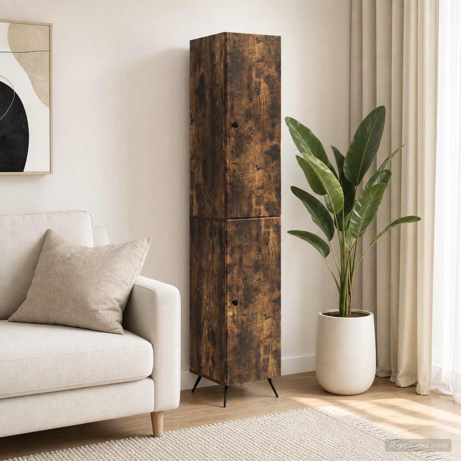 Kastenset 2 pcs Gerookt eiken Bewerkt hout – afbeelding 1