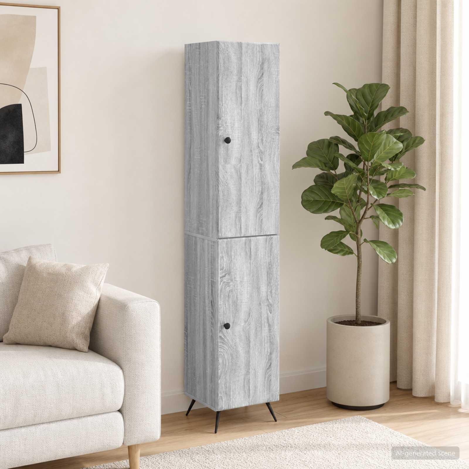Kastenset 2 pcs Grijs Sonoma Bewerkt hout