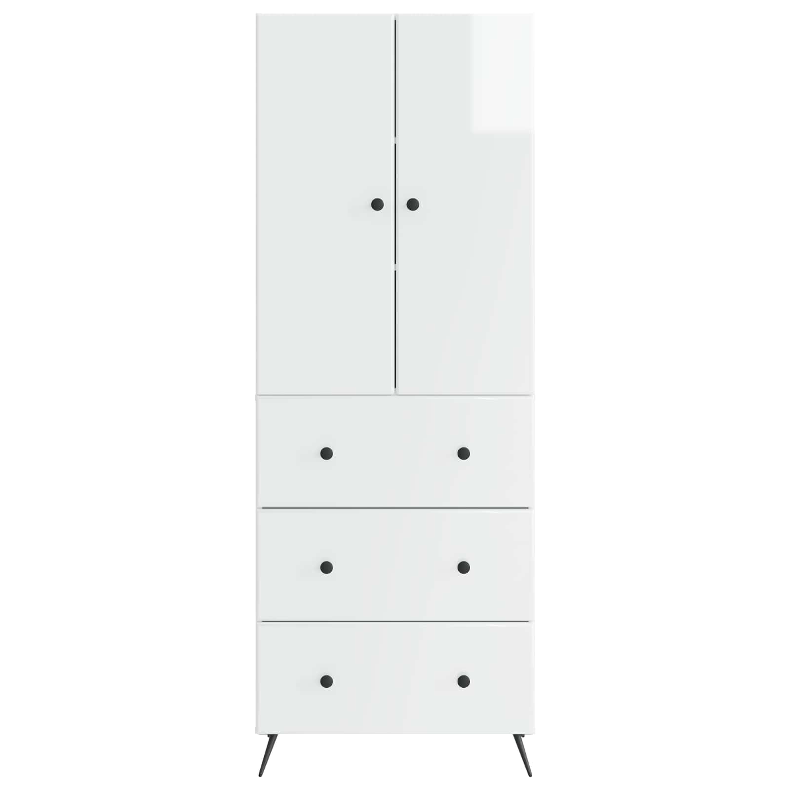 Kastenset 2 pcs Hoogglans Wit 66 x 34,5 x 90 cm Bewerkt hout – afbeelding 5