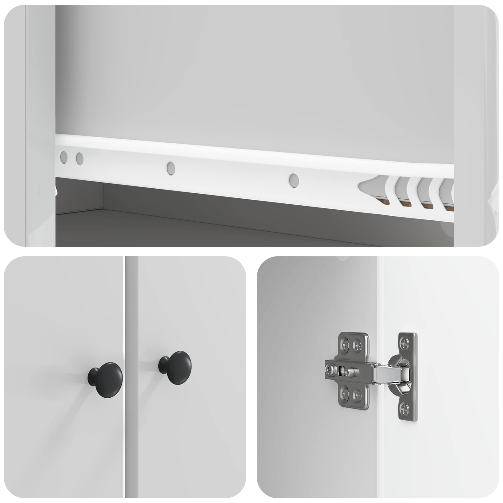 Kastenset 2 pcs Hoogglans Wit 66 x 34,5 x 90 cm Bewerkt hout – afbeelding 8