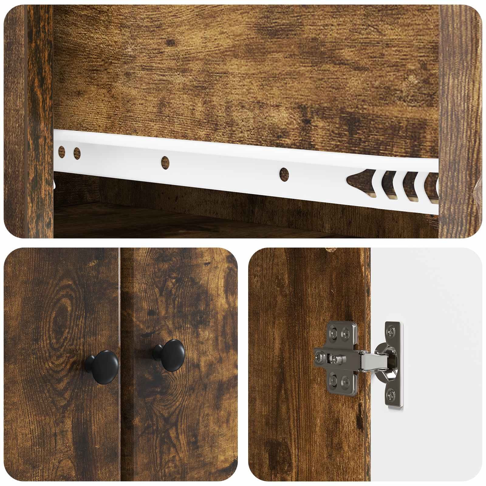 Kastenset 2 pcs Gerookt eiken 66 x 34,5 x 90 cm Bewerkt hout – afbeelding 8