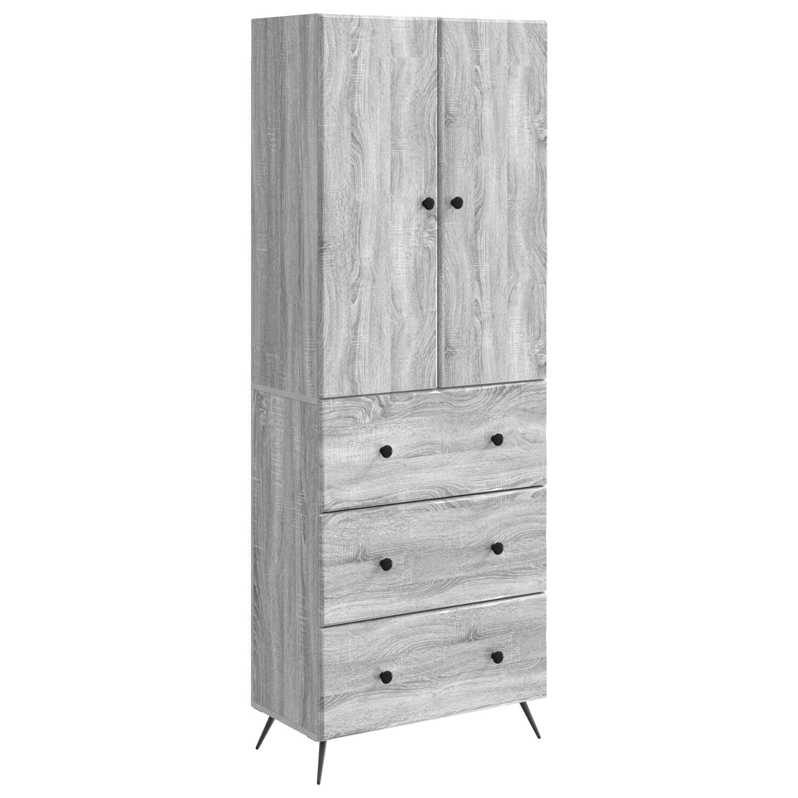 Kastenset 2 pcs Grijs Sonoma 66 x 34,5 x 90 cm Bewerkt hout – afbeelding 2