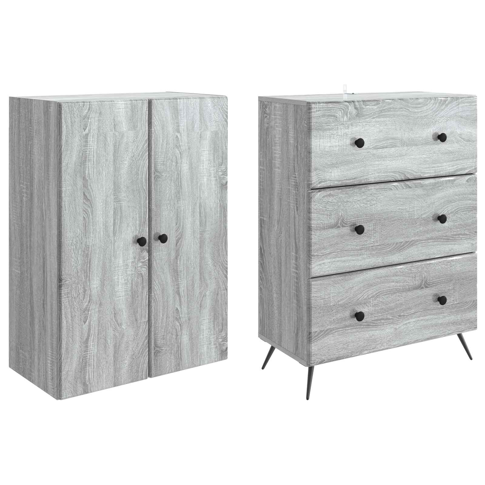 Kastenset 2 pcs Grijs Sonoma 66 x 34,5 x 90 cm Bewerkt hout – afbeelding 4
