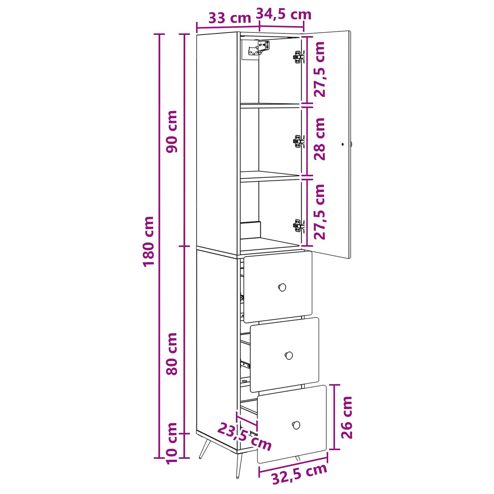 Kastenset 2 pcs Zwart 34,5 x 34,5 x 90 cm Bewerkt hout – afbeelding 9
