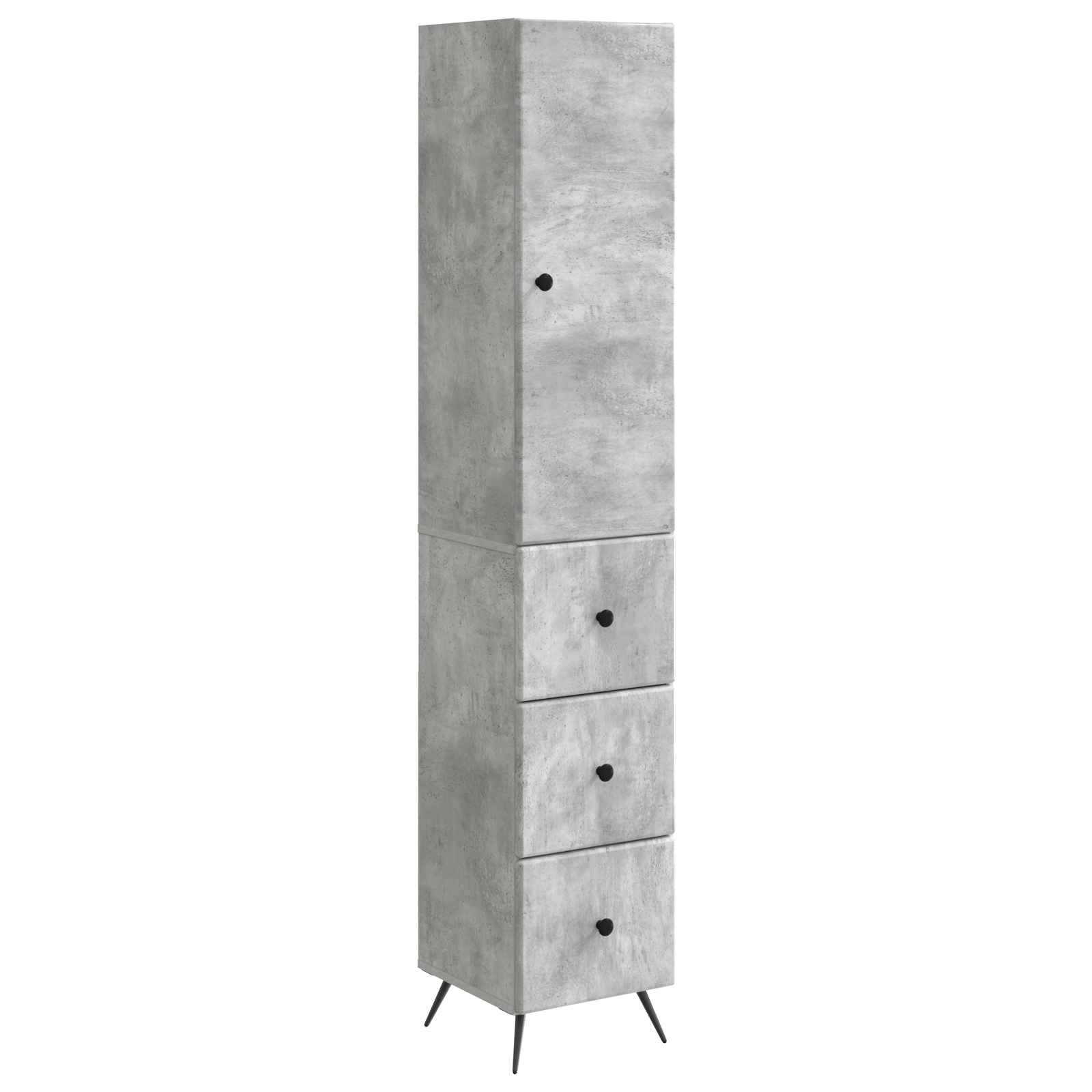 Kastenset 2 pcs Betongrijs 34,5 x 34,5 x 90 cm Bewerkt hout – afbeelding 2