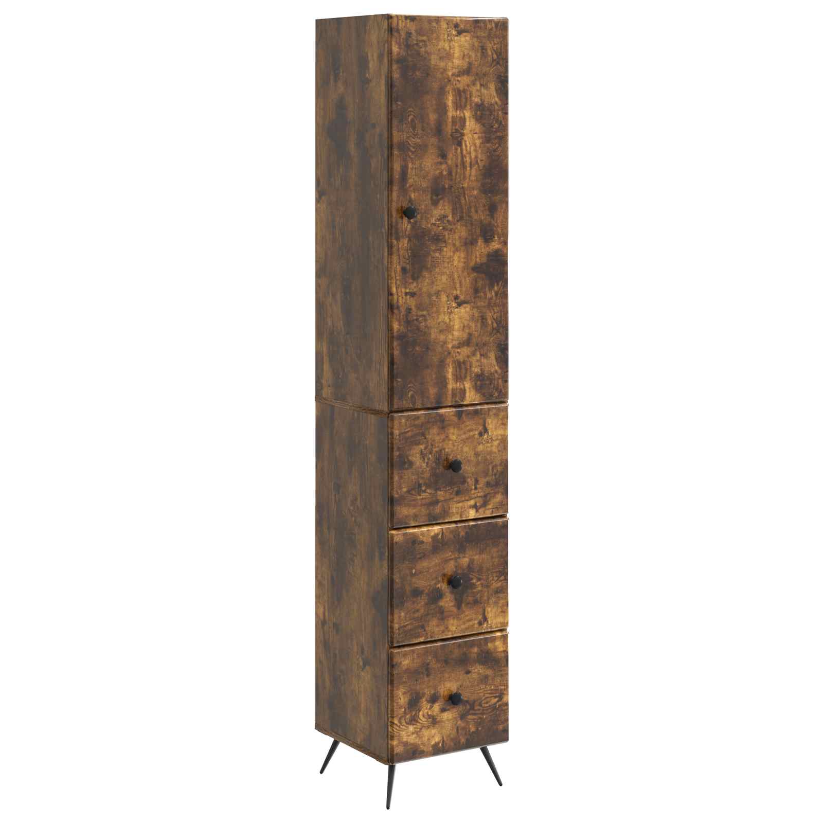 Kastenset 2 pcs Gerookt eiken 34,5 x 34,5 x 90 cm Bewerkt hout – afbeelding 2