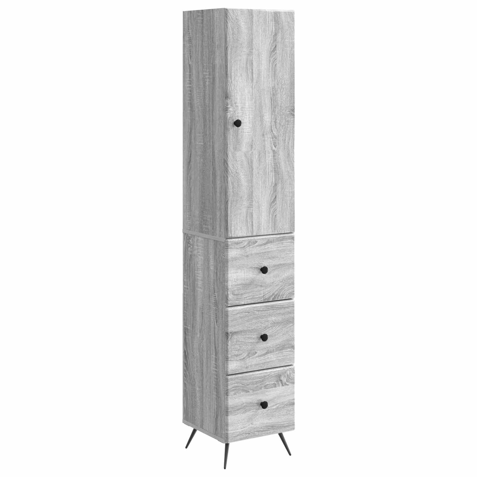Kastenset 2 pcs Grijs Sonoma 34,5 x 34,5 x 90 cm Bewerkt hout – afbeelding 2