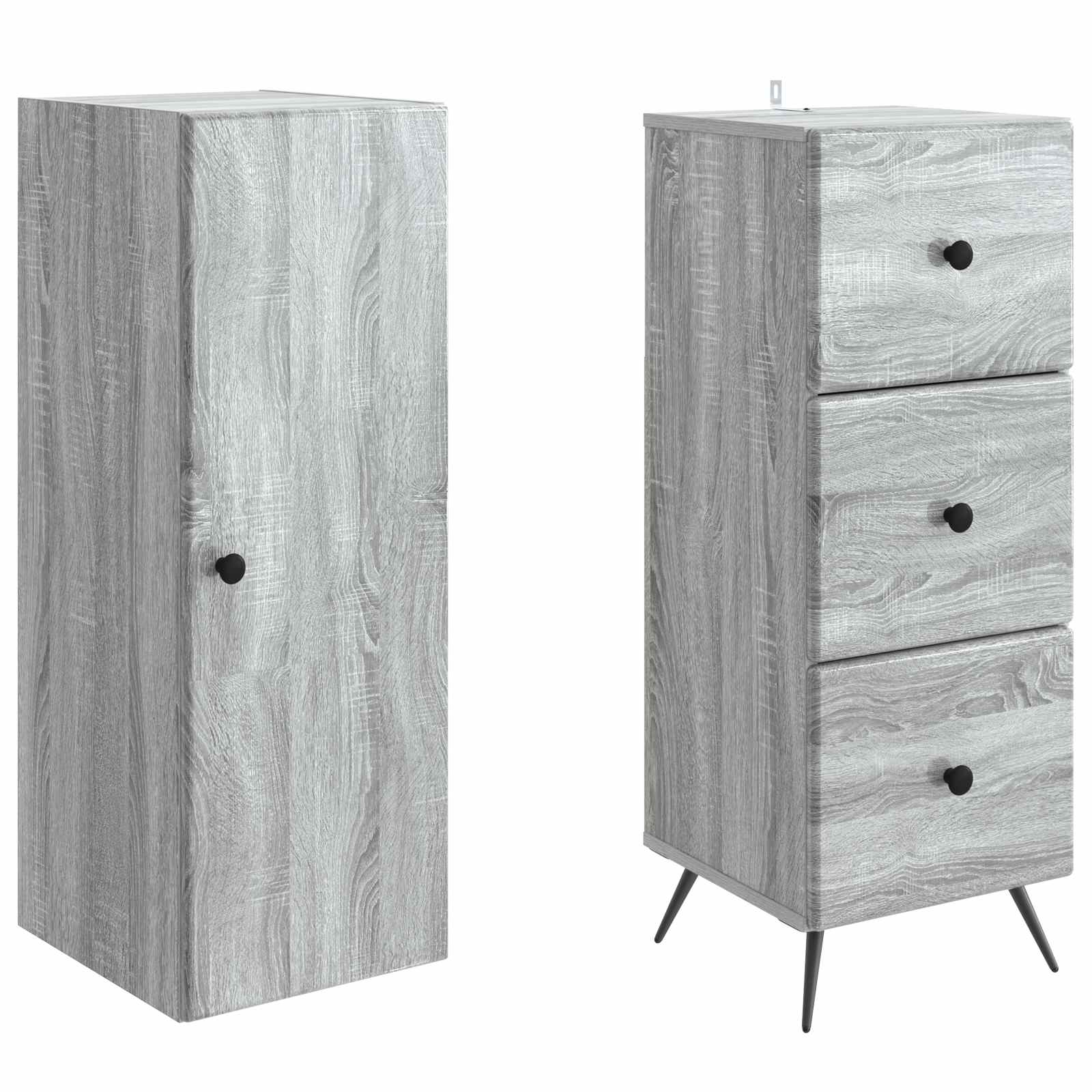 Kastenset 2 pcs Grijs Sonoma 34,5 x 34,5 x 90 cm Bewerkt hout – afbeelding 4