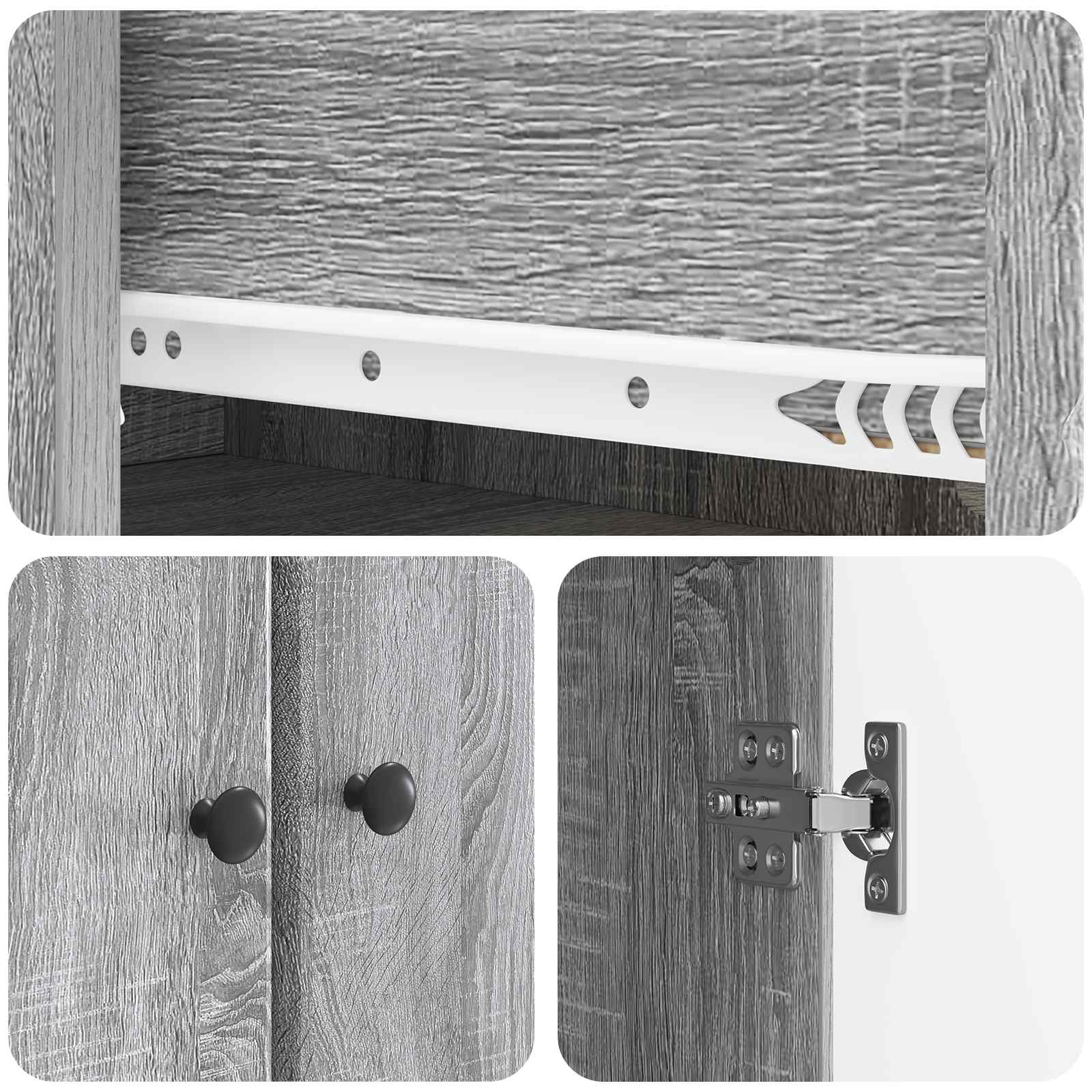 Kastenset 2 pcs Grijs Sonoma 34,5 x 34,5 x 90 cm Bewerkt hout – afbeelding 8