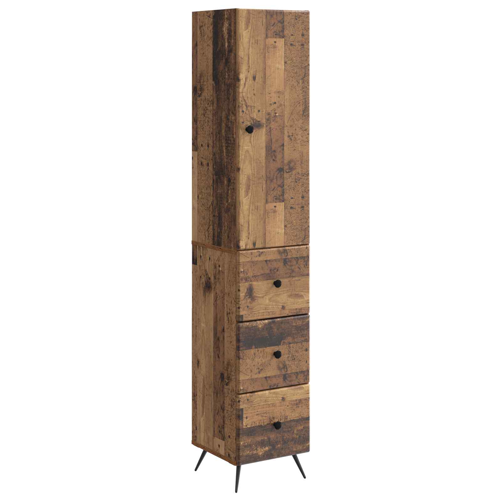 Kastenset 2 pcs Oud hout 34,5 x 34,5 x 90 cm Bewerkt hout – afbeelding 2