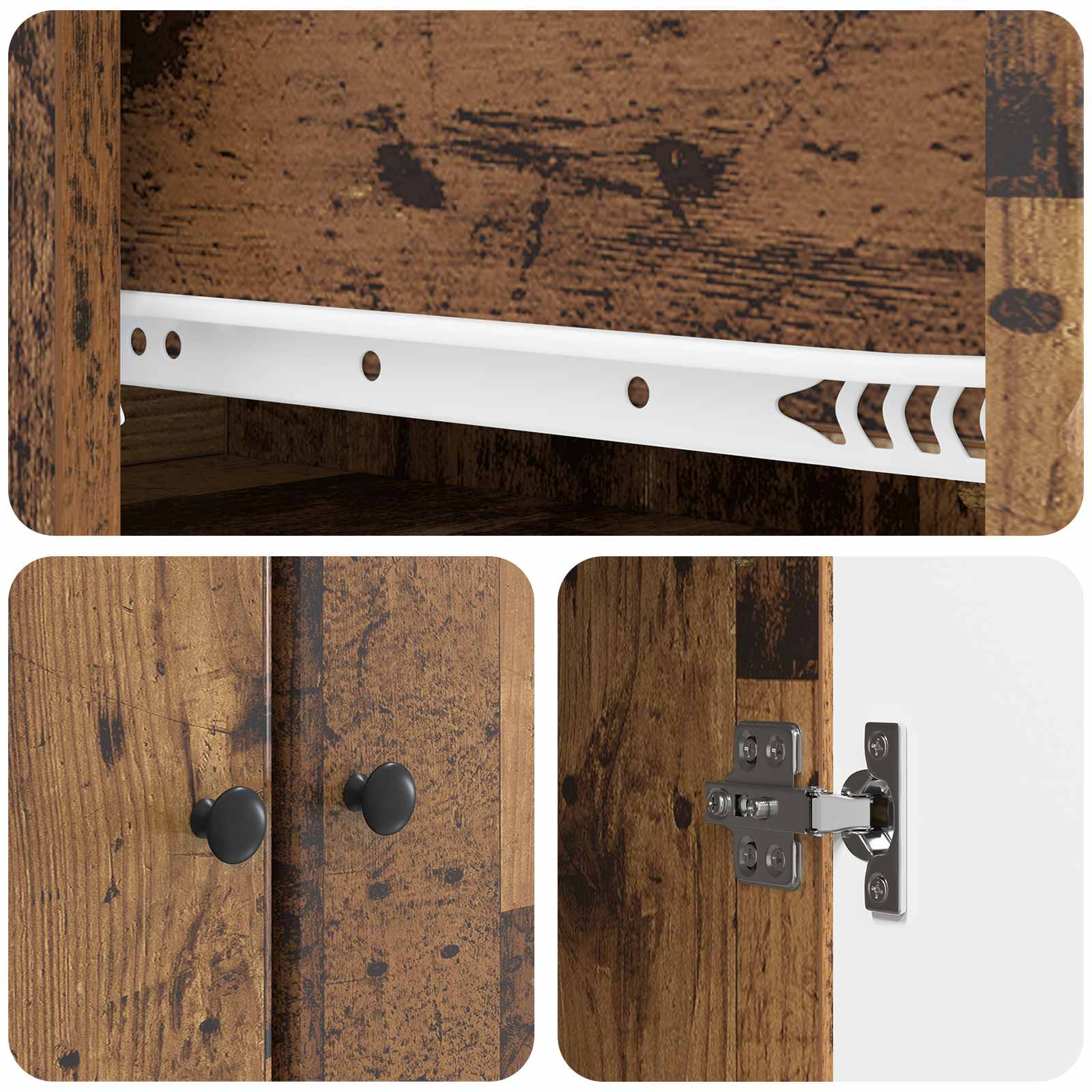 Kastenset 2 pcs Oud hout 34,5 x 34,5 x 90 cm Bewerkt hout – afbeelding 8
