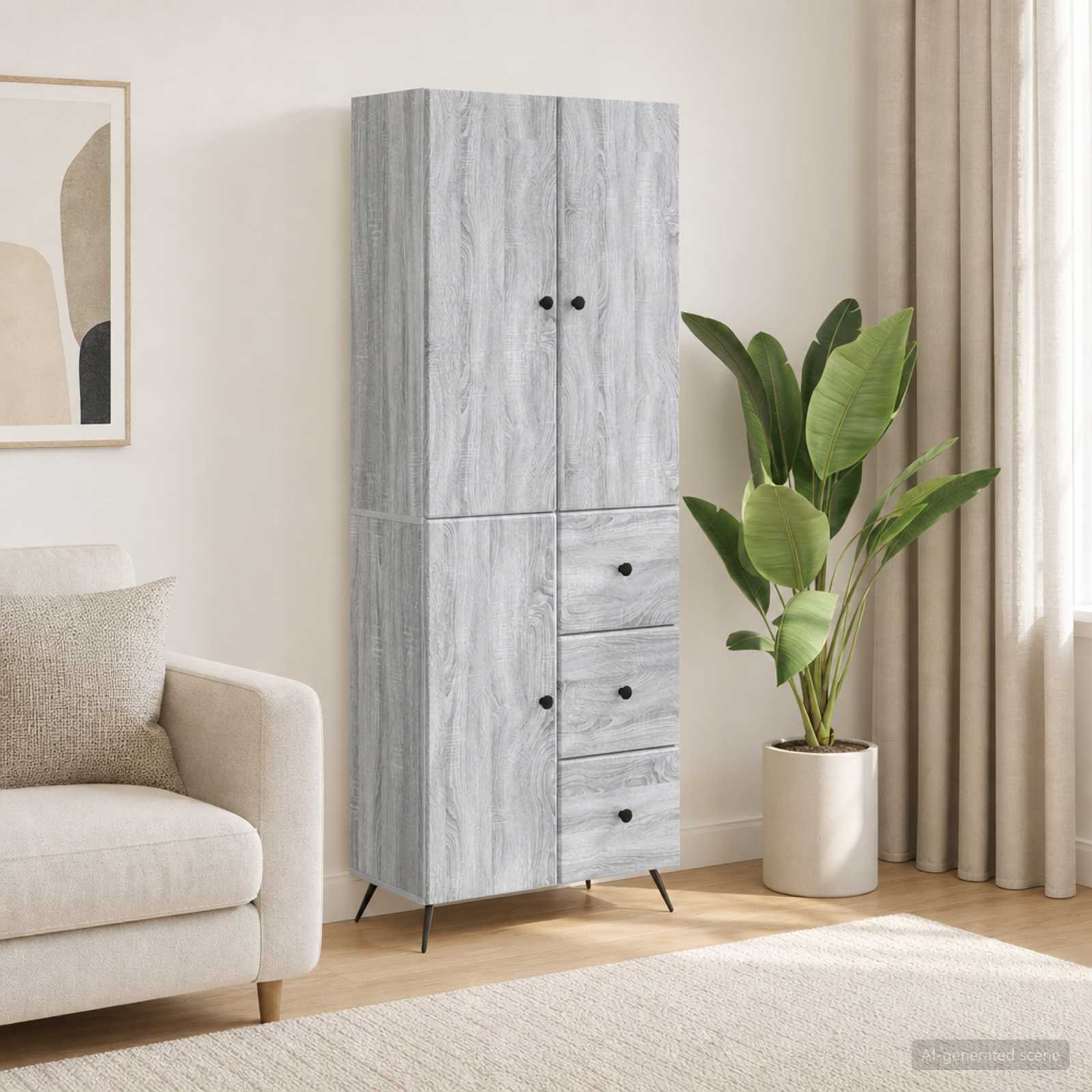 Kastenset 2 pcs Grijs Sonoma Bewerkt hout – afbeelding 1