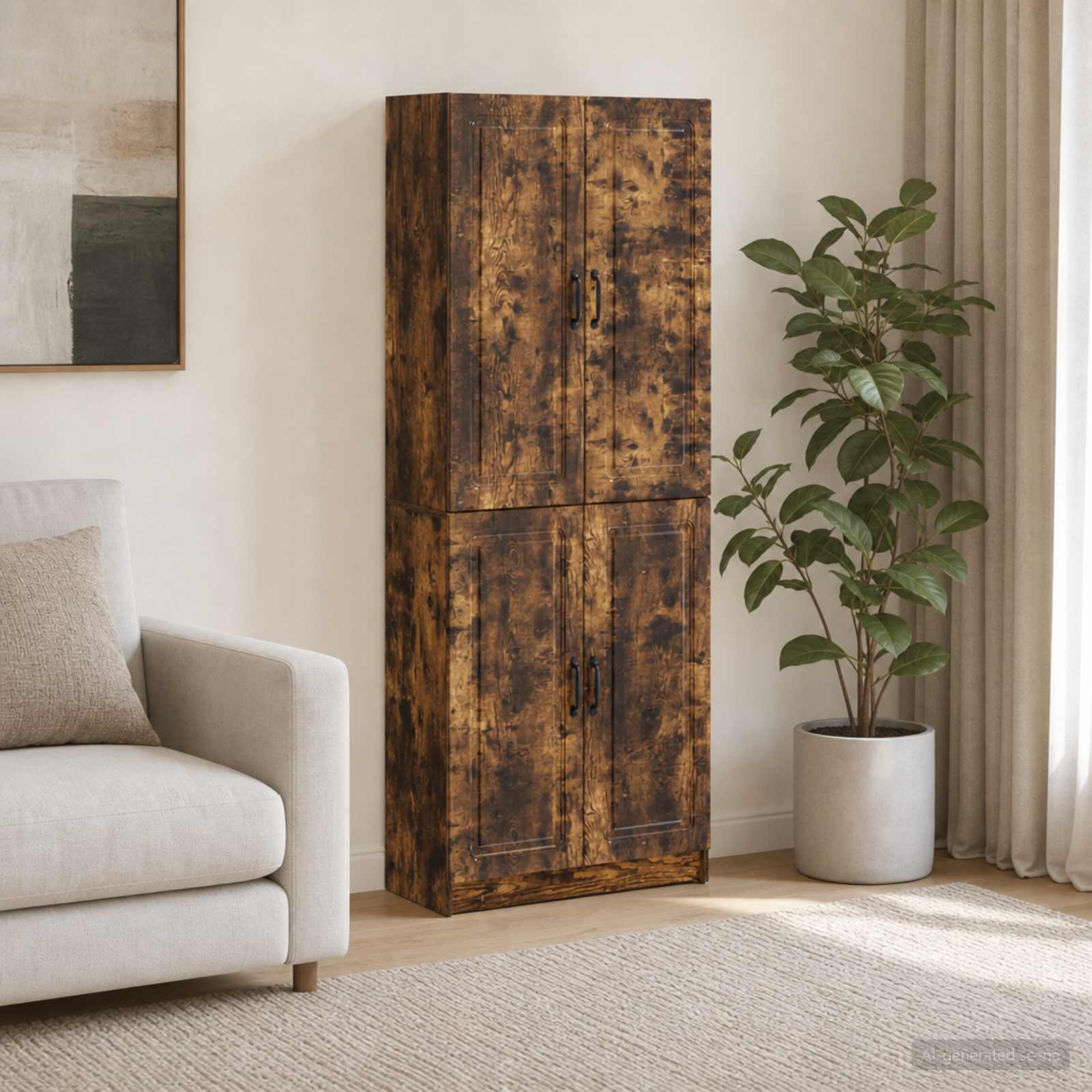 Kastenset 2 pcs Gerookt eiken Bewerkt hout – afbeelding 1