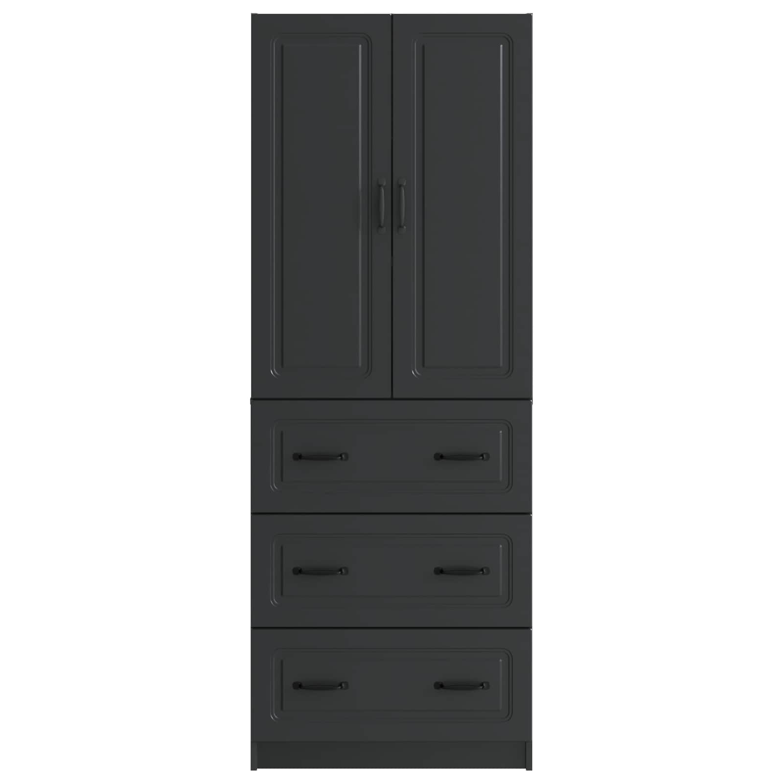 Kastenset 2 pcs Zwart 66 x 34,5 x 87 cm Bewerkt hout – afbeelding 5