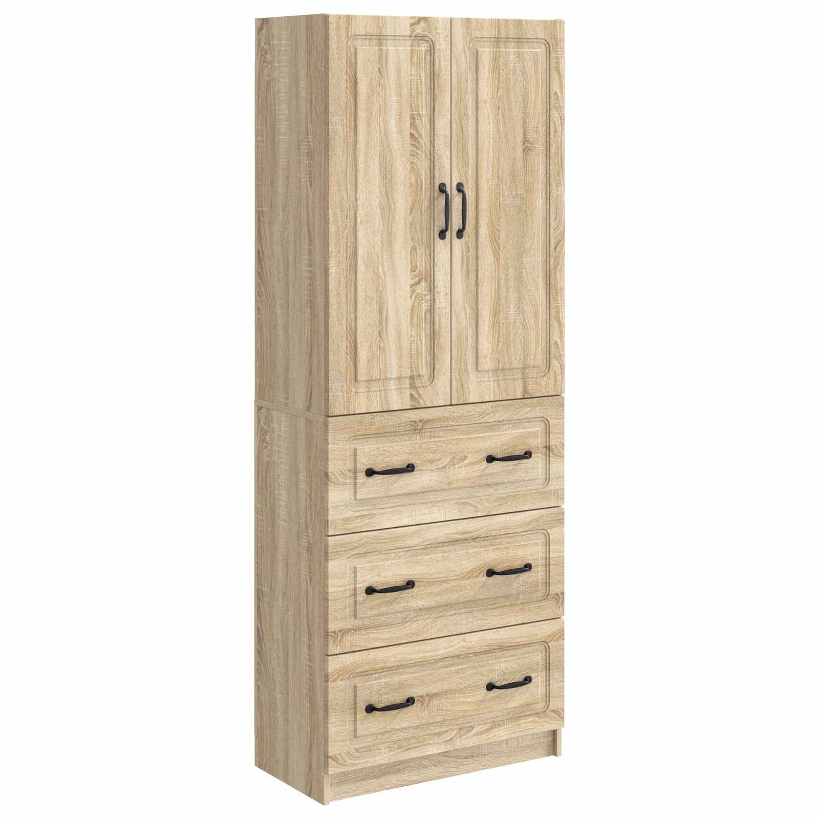 Kastenset 2 pcs Sonoma Eiken 66 x 34,5 x 87 cm Bewerkt hout – afbeelding 2