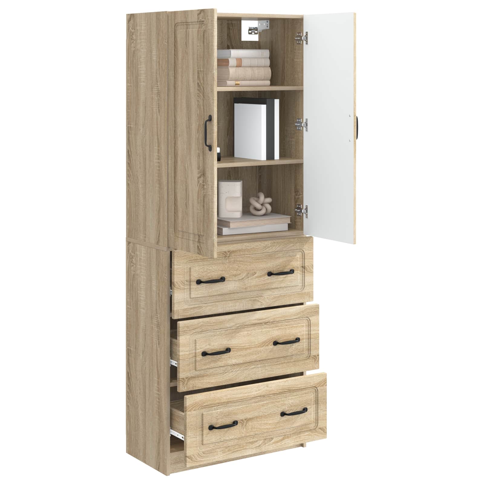 Kastenset 2 pcs Sonoma Eiken 66 x 34,5 x 87 cm Bewerkt hout – afbeelding 3