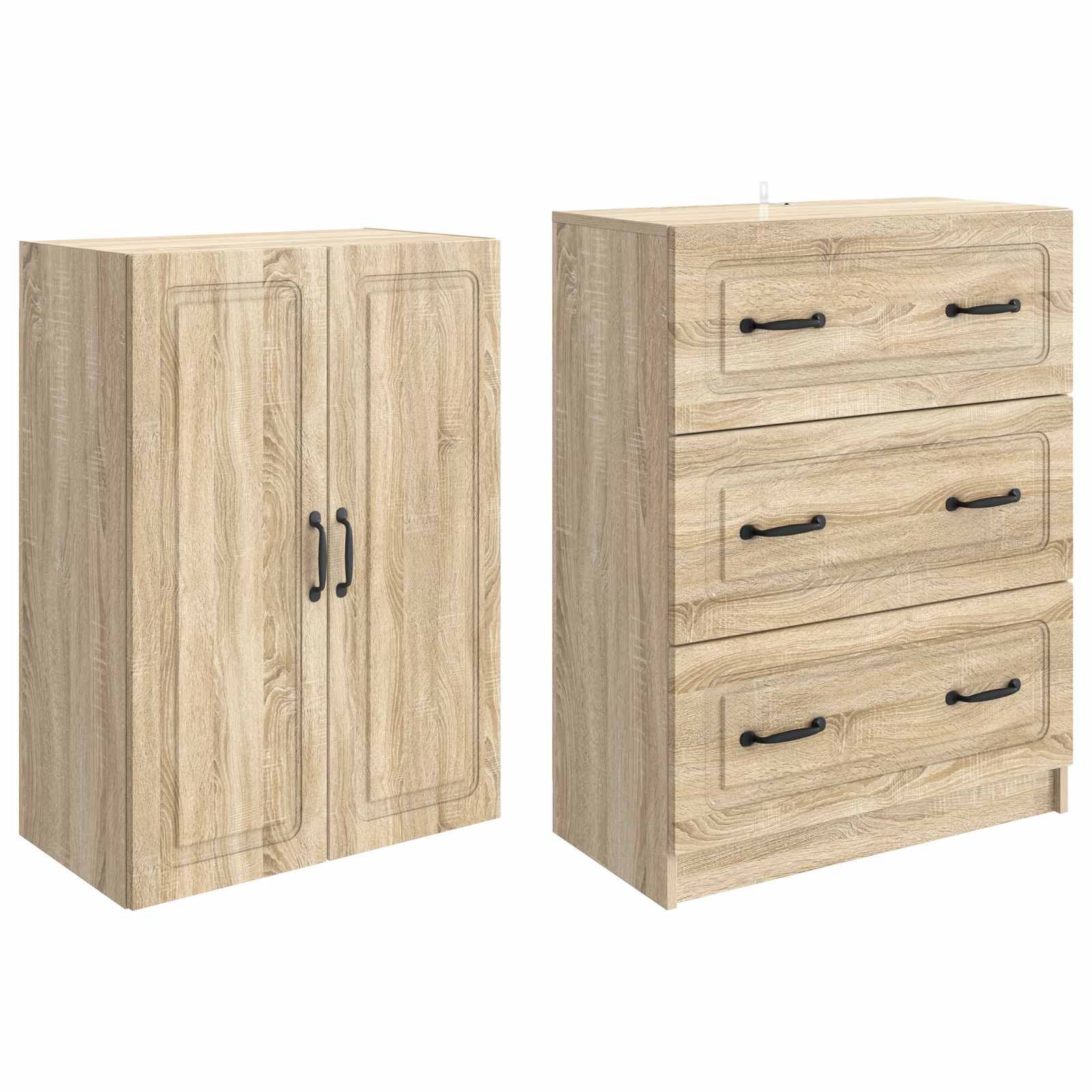 Kastenset 2 pcs Sonoma Eiken 66 x 34,5 x 87 cm Bewerkt hout – afbeelding 4