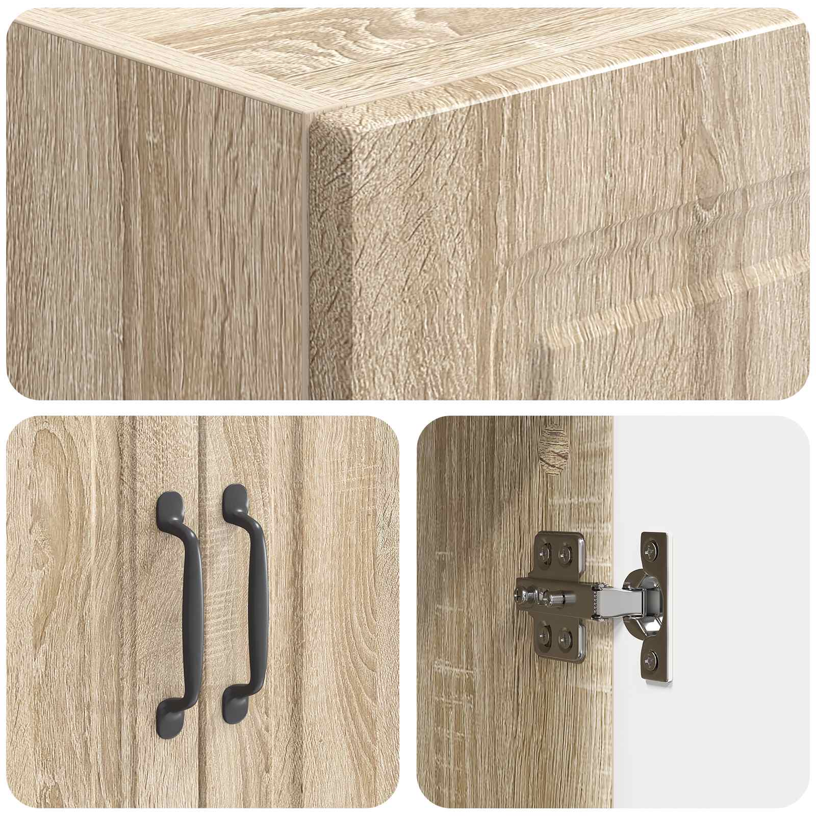 Kastenset 2 pcs Sonoma Eiken 66 x 34,5 x 87 cm Bewerkt hout – afbeelding 8