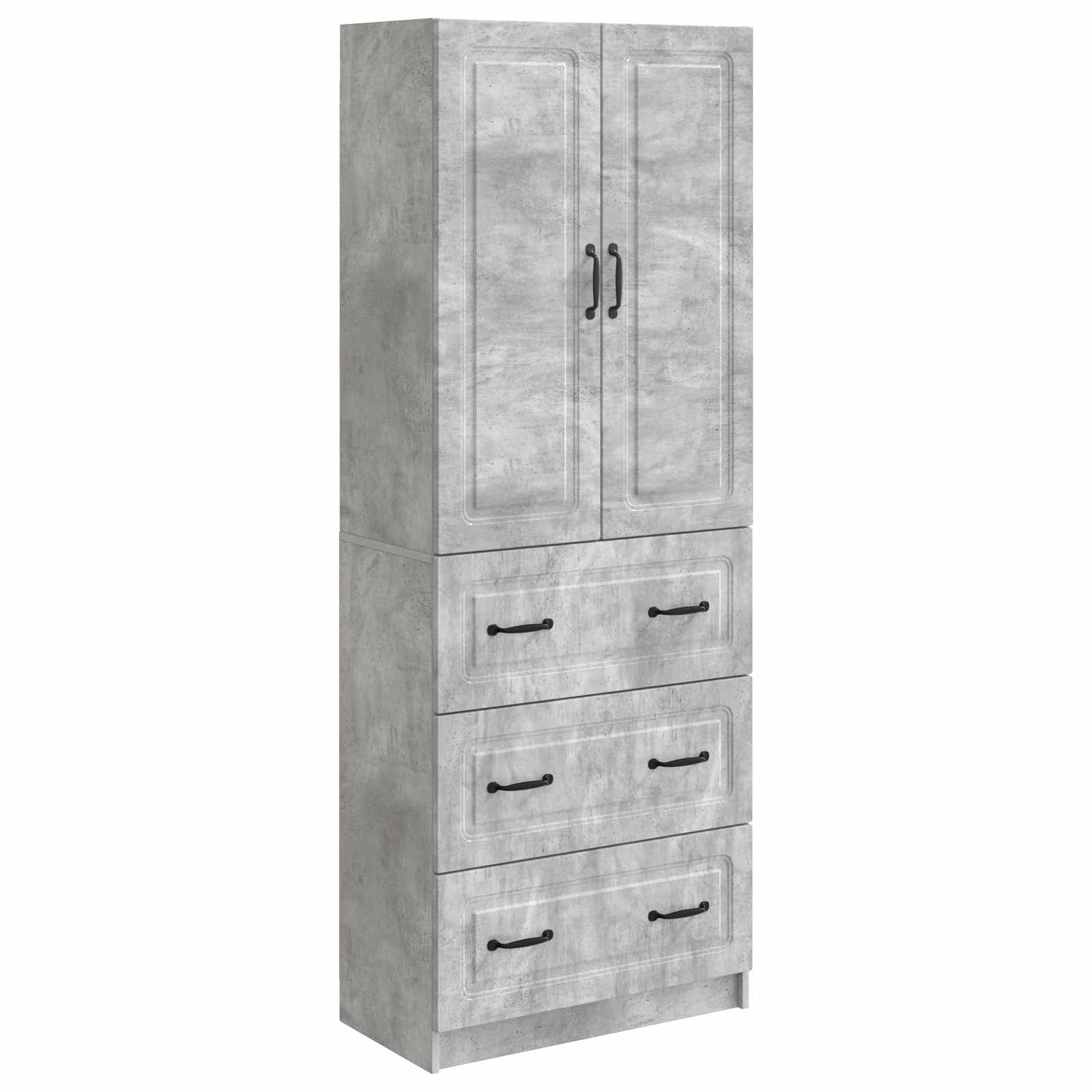 Kastenset 2 pcs Betongrijs 66 x 34,5 x 87 cm Bewerkt hout – afbeelding 2