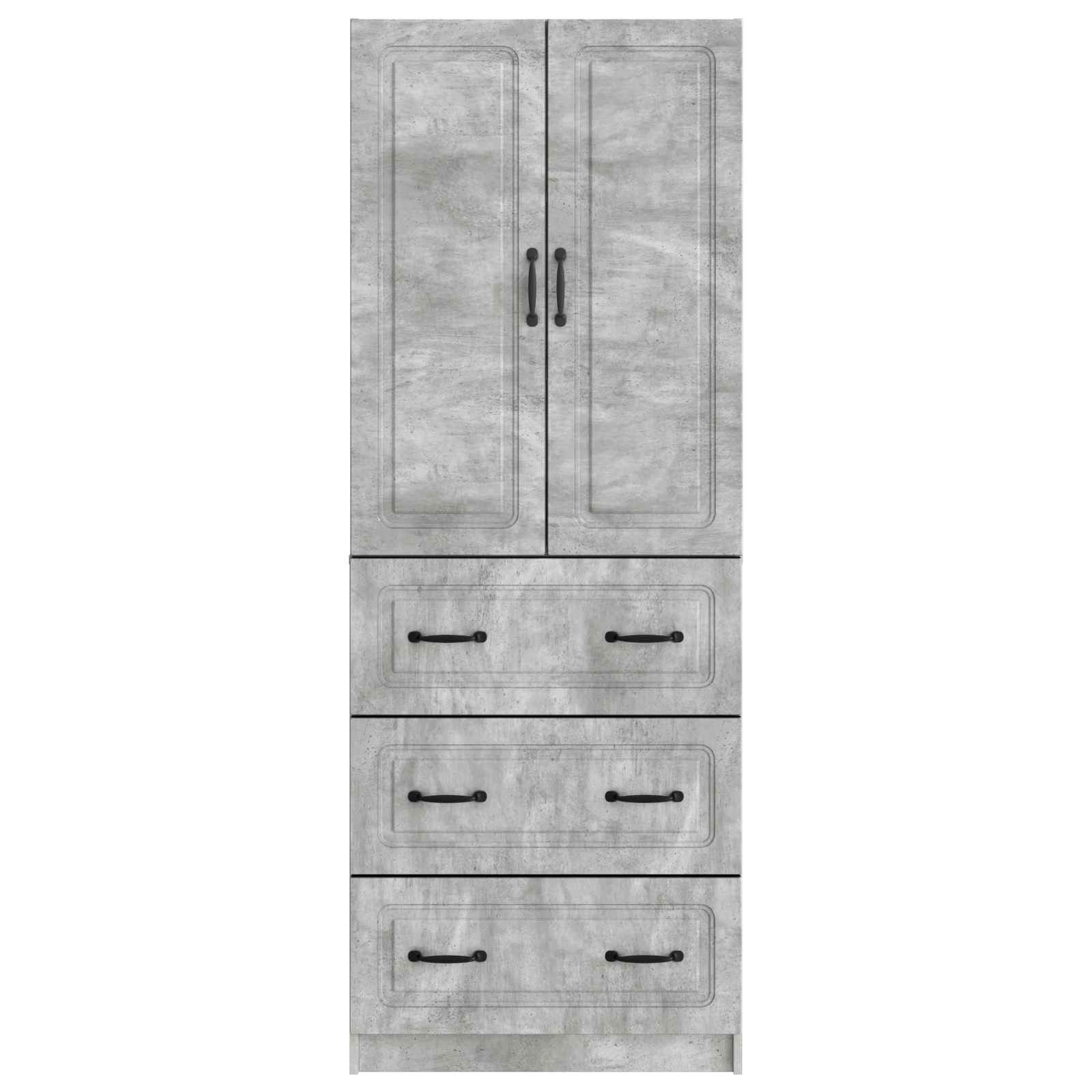 Kastenset 2 pcs Betongrijs 66 x 34,5 x 87 cm Bewerkt hout – afbeelding 5