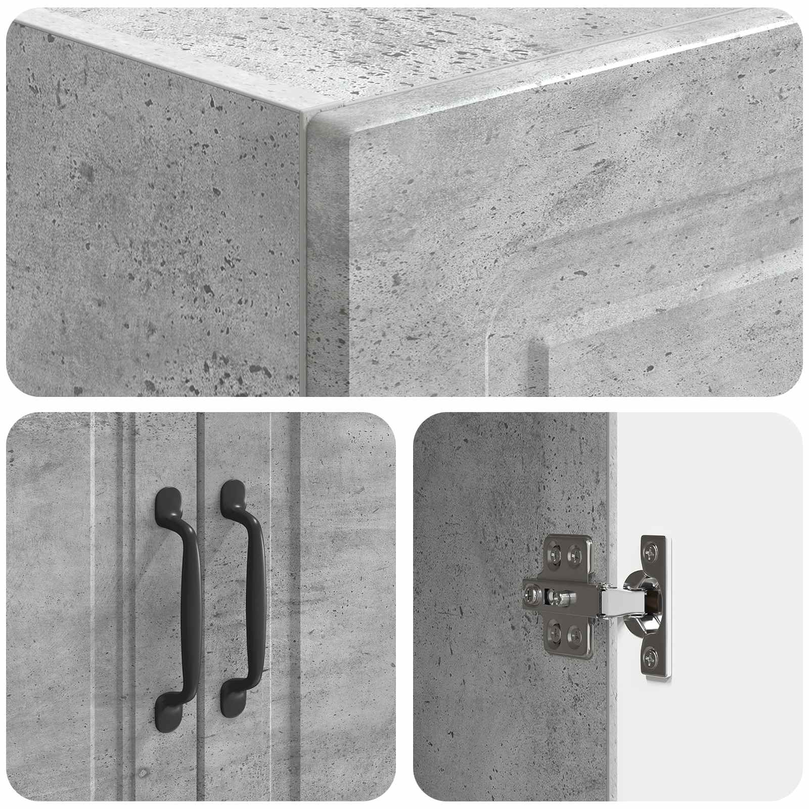 Kastenset 2 pcs Betongrijs 66 x 34,5 x 87 cm Bewerkt hout – afbeelding 8