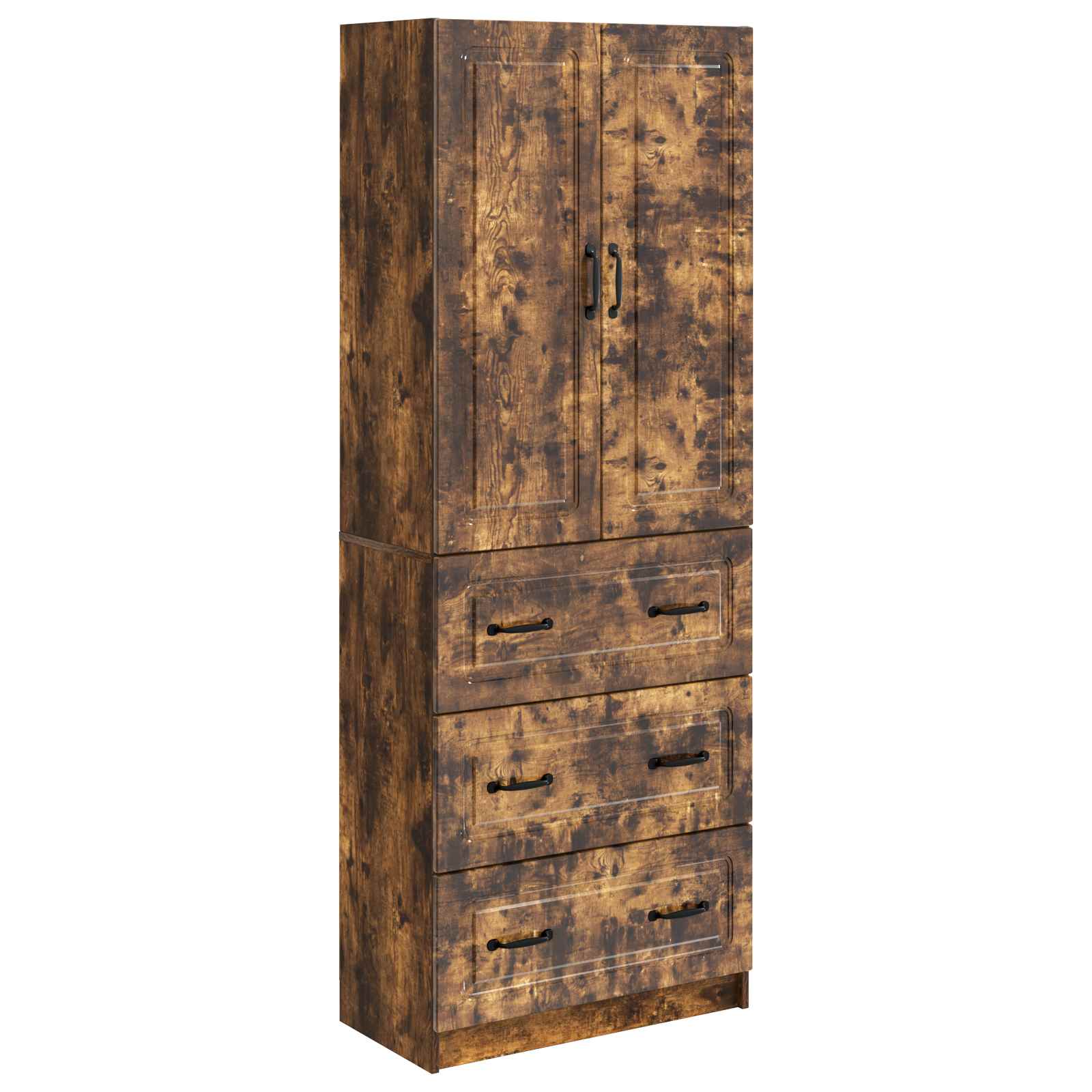 Kastenset 2 pcs Gerookt eiken 66 x 34,5 x 87 cm Bewerkt hout – afbeelding 2