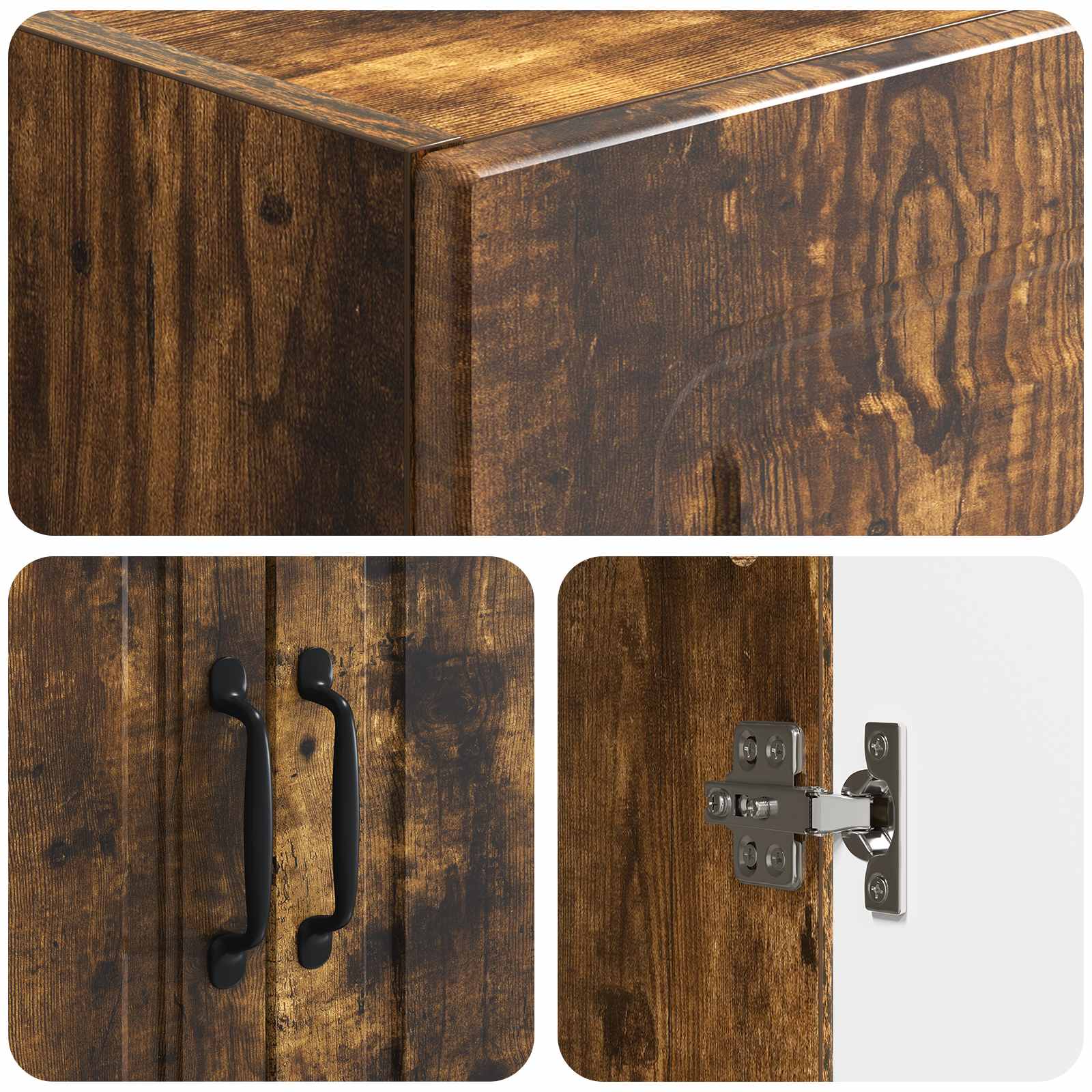 Kastenset 2 pcs Gerookt eiken 66 x 34,5 x 87 cm Bewerkt hout – afbeelding 8