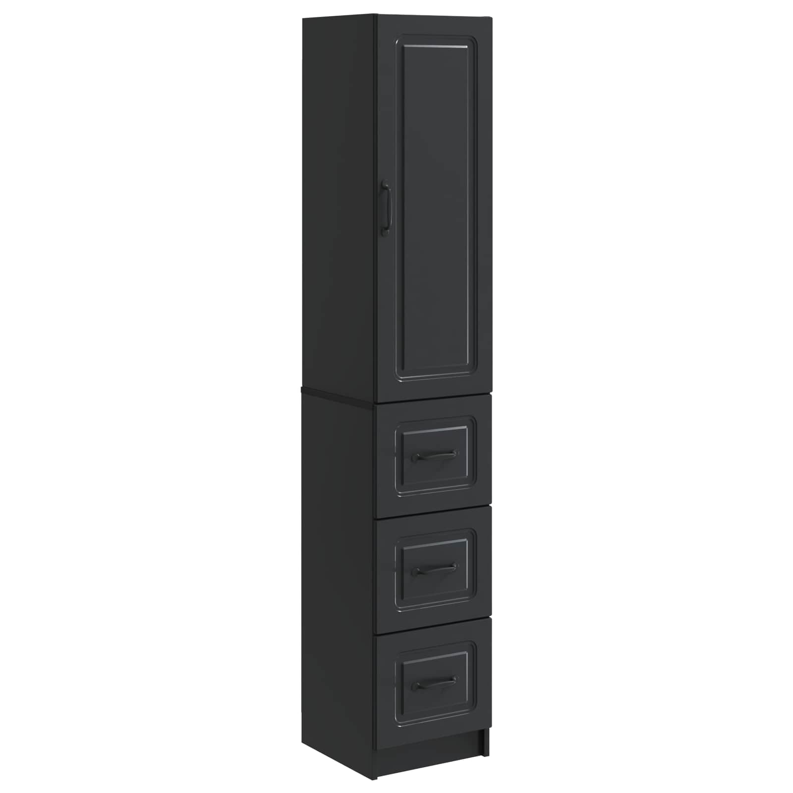 Kastenset 2 pcs Zwart 33 x 34,5 x 87 cm Bewerkt hout – afbeelding 2