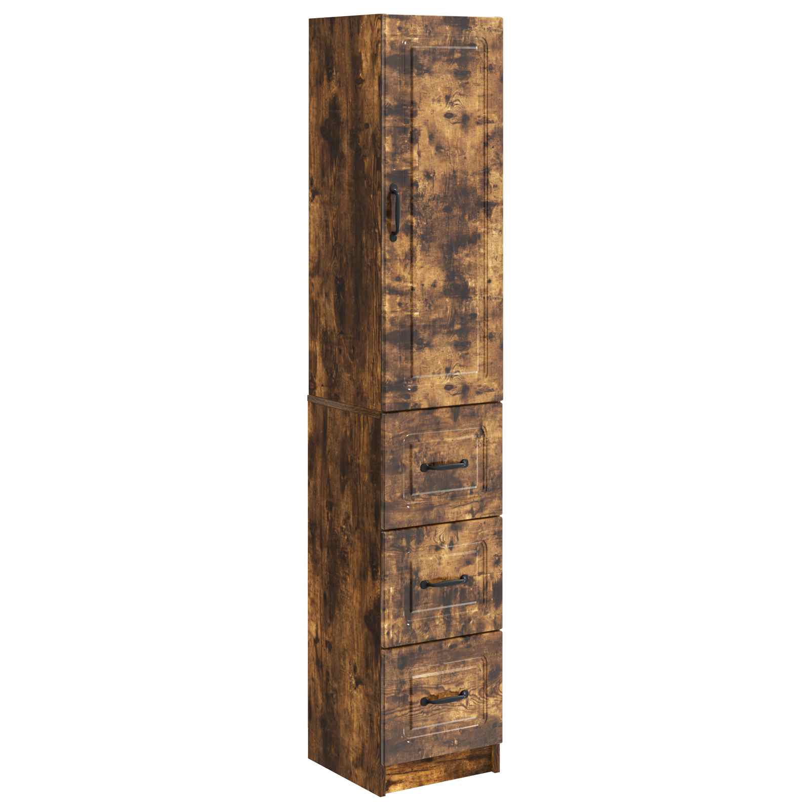 Kastenset 2 pcs Gerookt eiken 33 x 34,5 x 87 cm Bewerkt hout – afbeelding 2