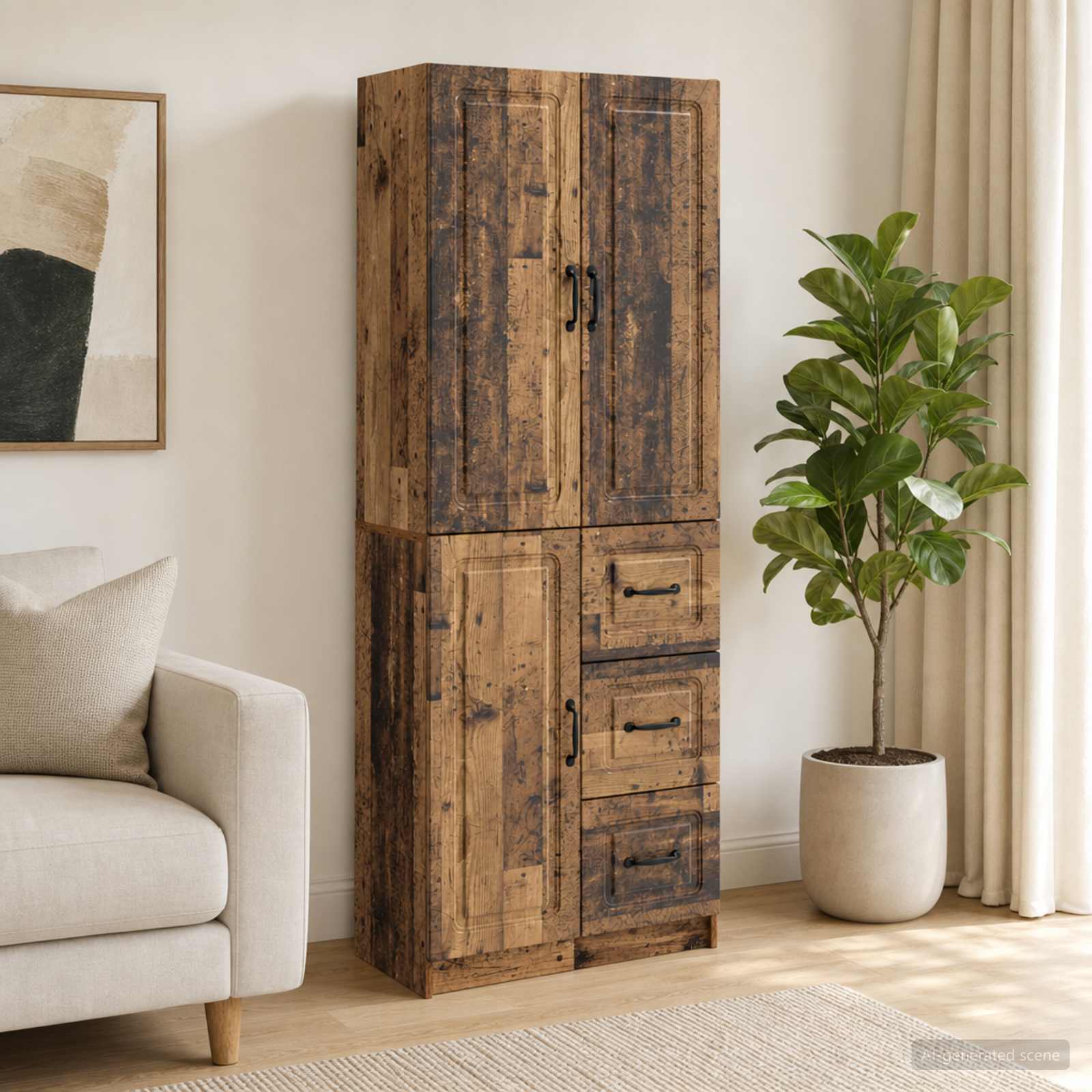 Kastenset 2 pcs Oud hout Bewerkt hout – afbeelding 1