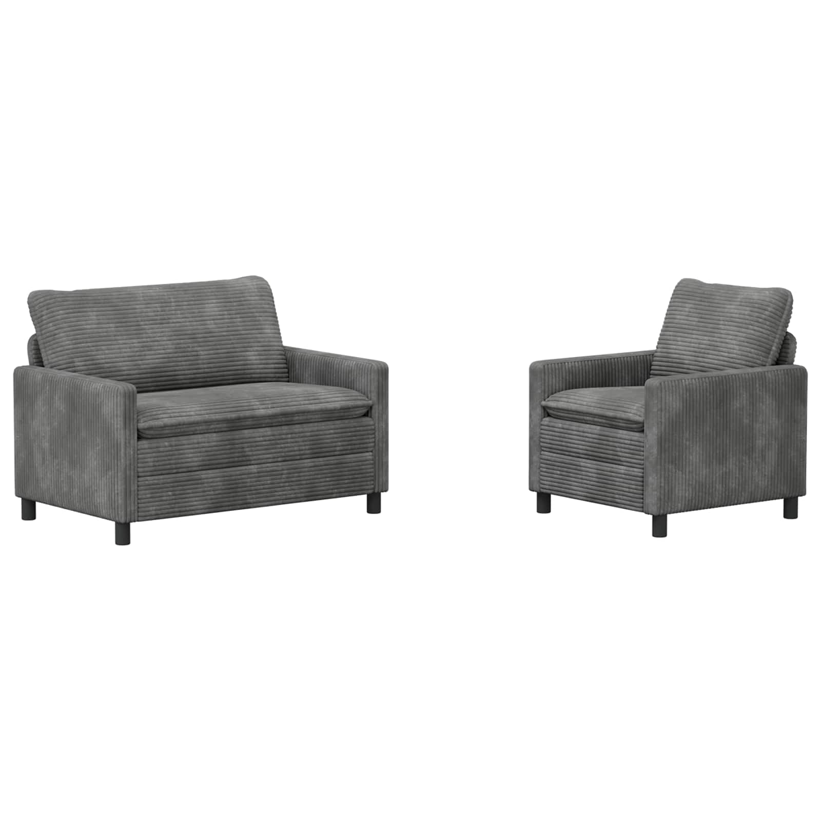 Bankstel 2 pcs Lichtgrijs Polyester – afbeelding 2