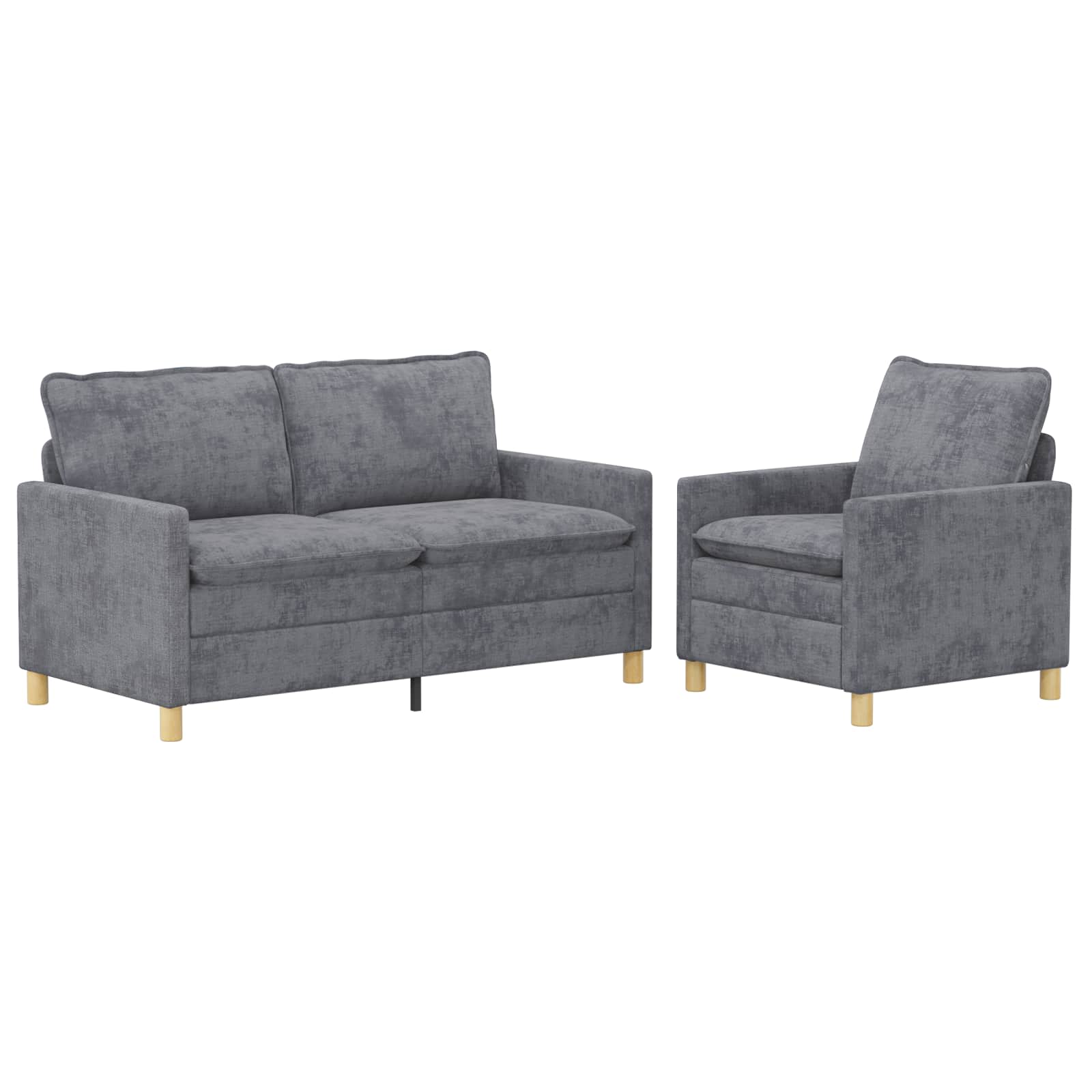 Bankstel 2 pcs Lichtgrijs Polyester – afbeelding 2