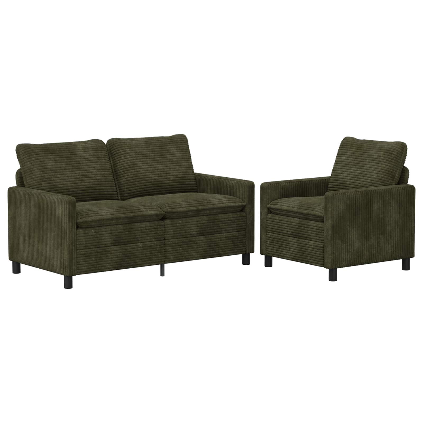 Bankstel 2 pcs Groen Polyester – afbeelding 2
