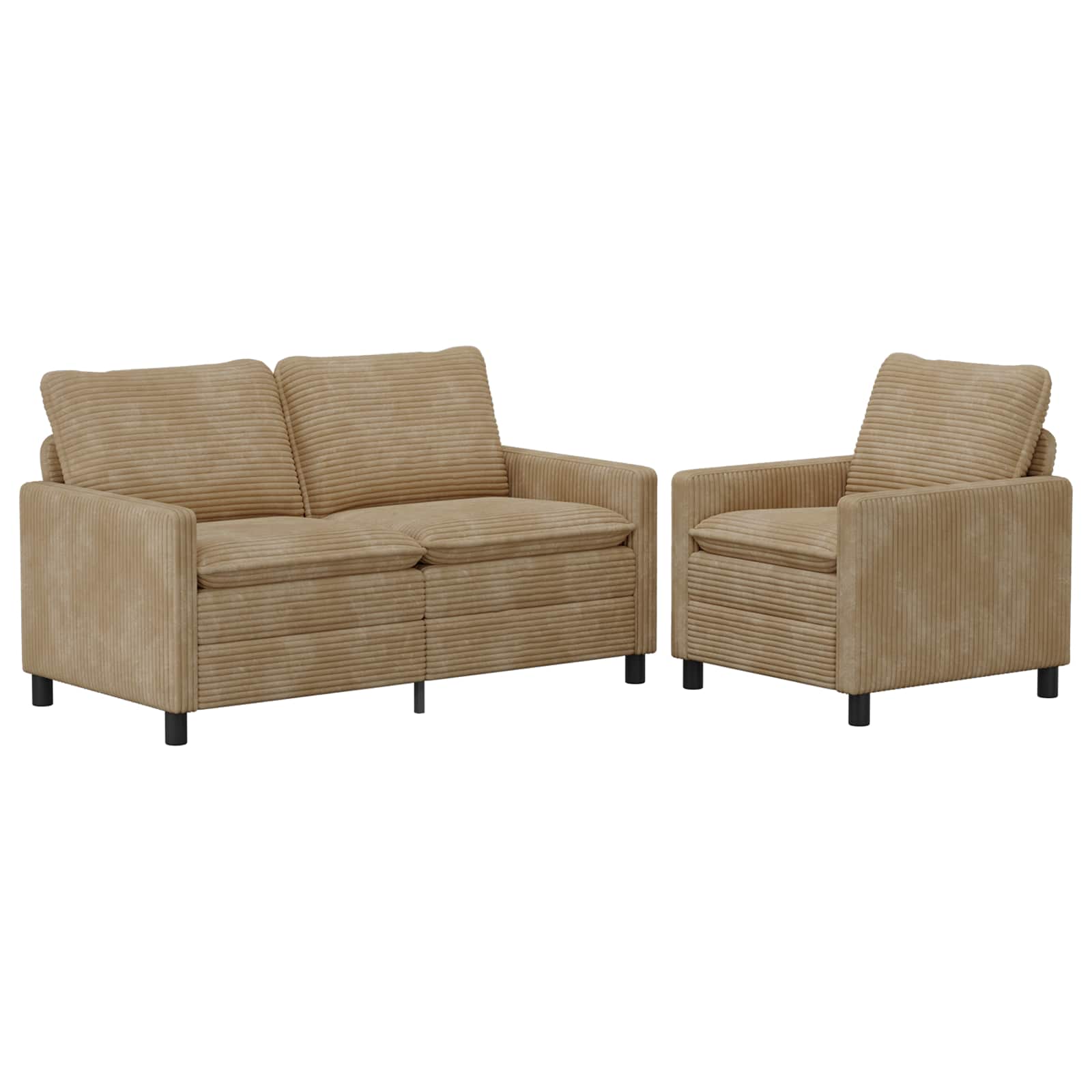 Bankstel 2 pcs Taupe Polyester – afbeelding 2