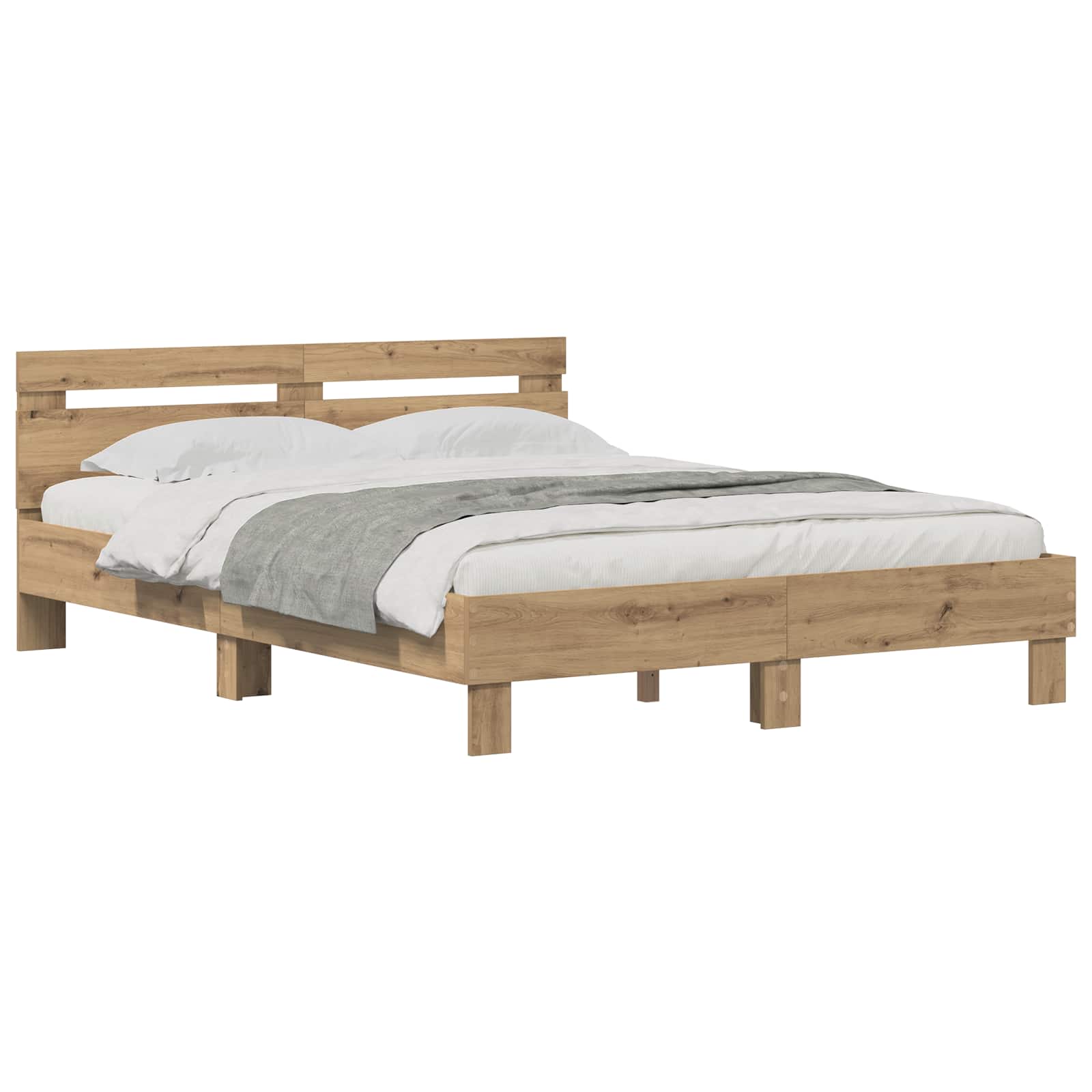 Bedframe Artisan Eiken 160 x 200 cm Bewerkt hout – afbeelding 2