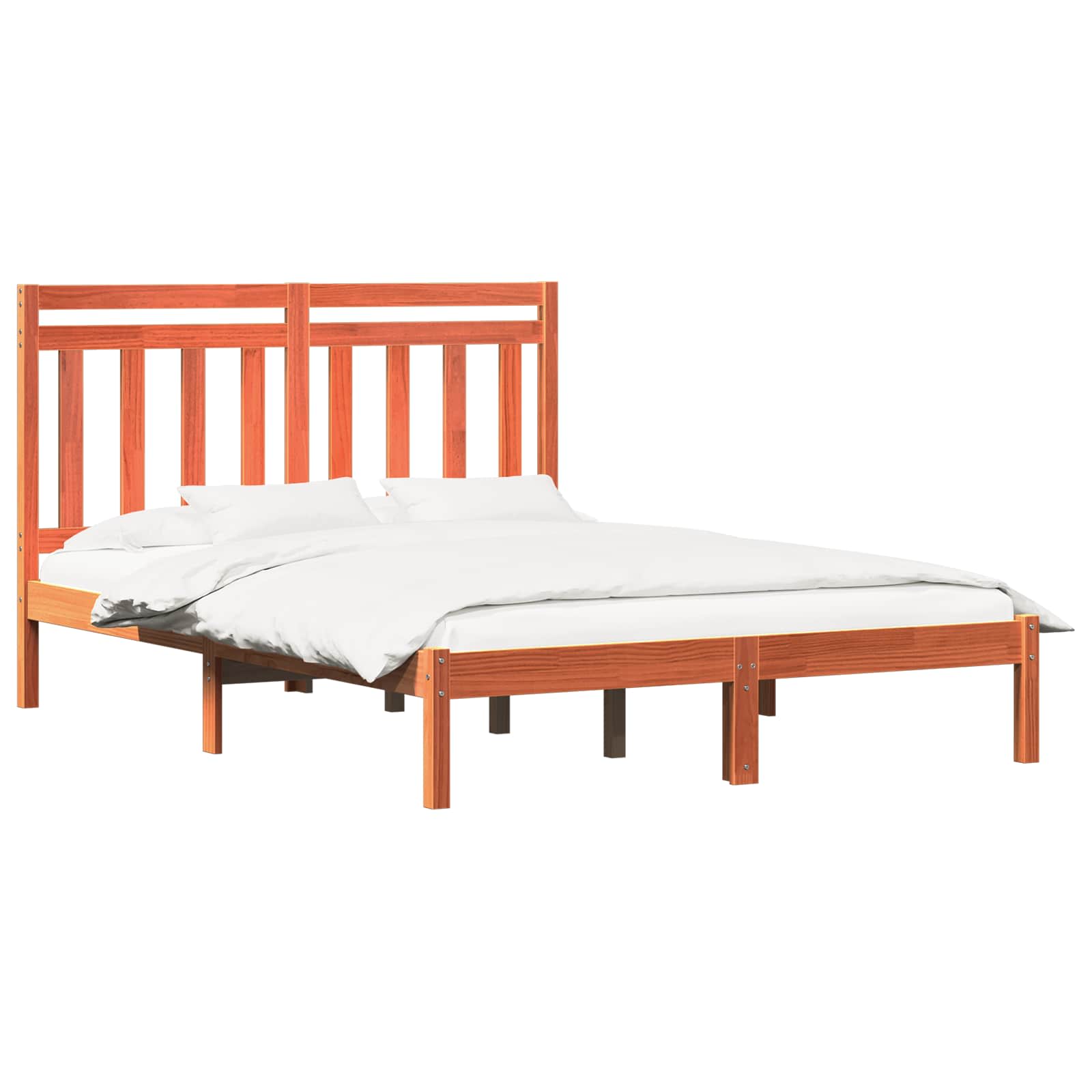 Bedframe Wasbruin 205,5 x 165,5 x 100 cm Massief Vurenhout – afbeelding 2