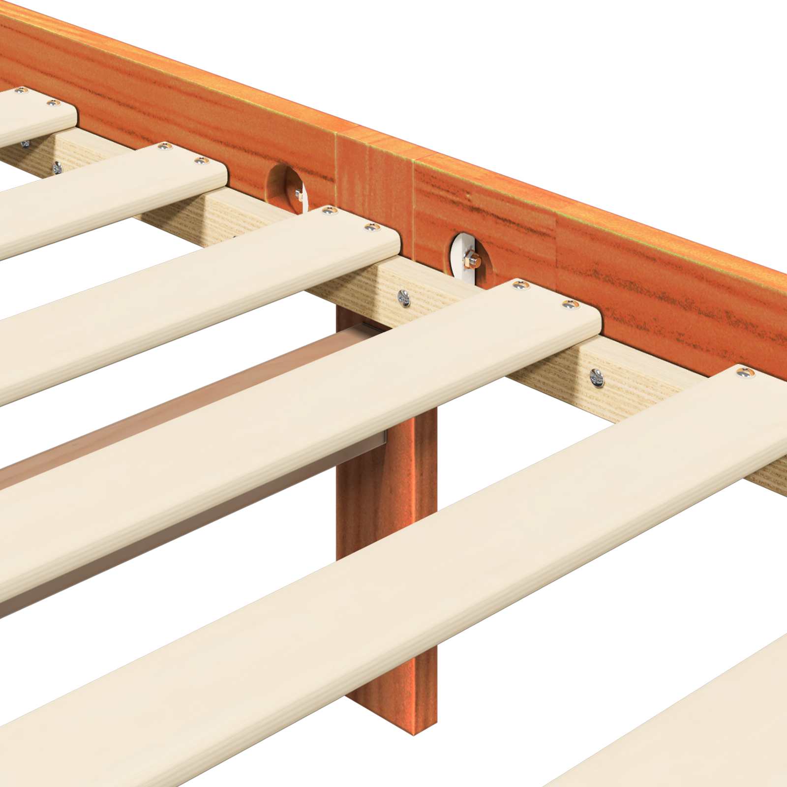 Bedframe Wasbruin 205,5 x 165,5 x 100 cm Massief Vurenhout – afbeelding 7