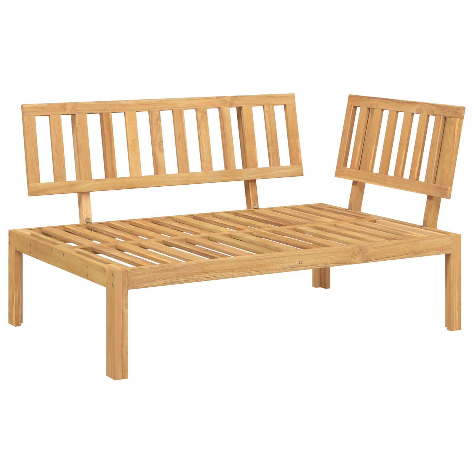 Bankstel met kussen Effen 2 pcs Grijs Massief Acaciahout – afbeelding 4