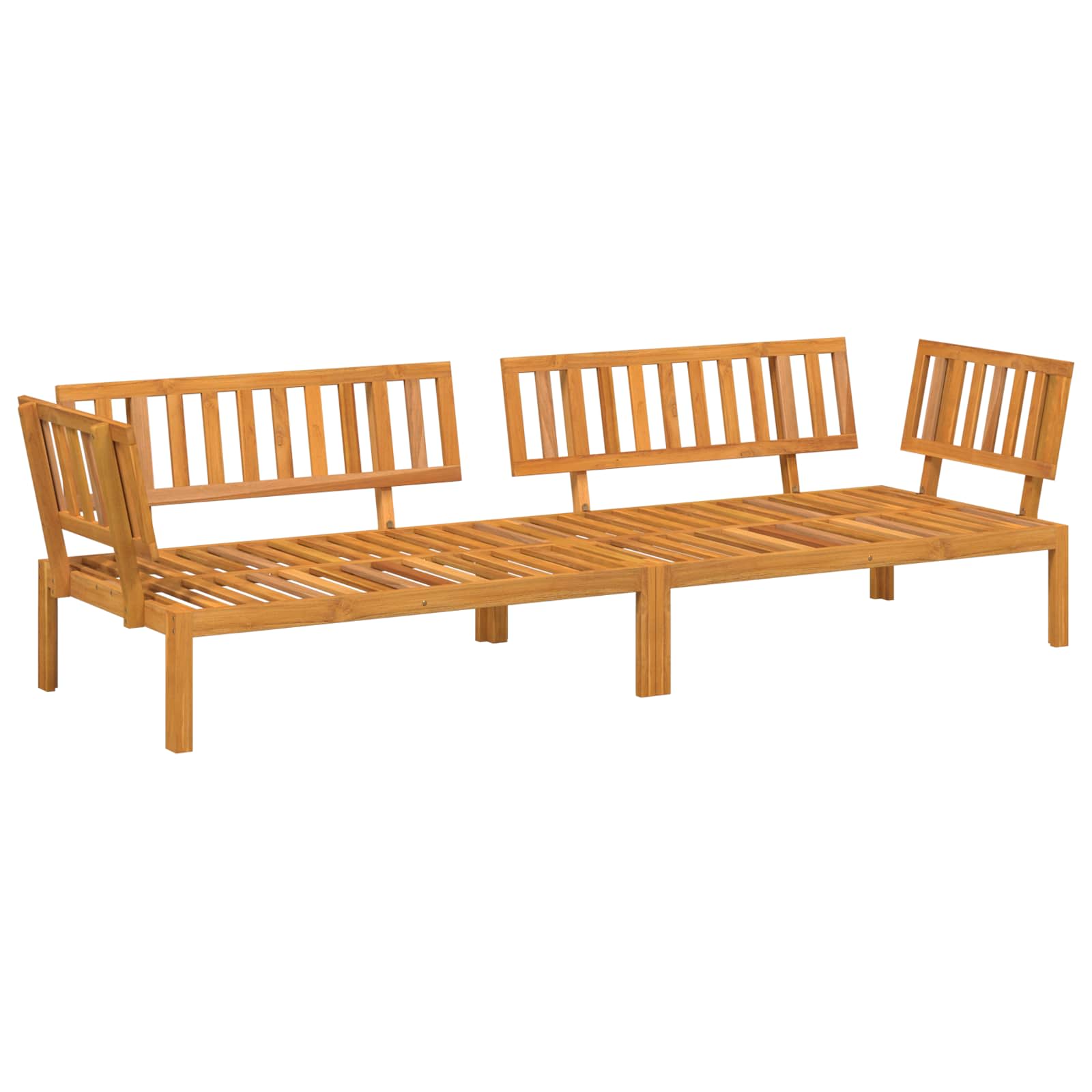 Bankstel met kussen Effen 2 pcs Antraciet Massief Acaciahout – afbeelding 3