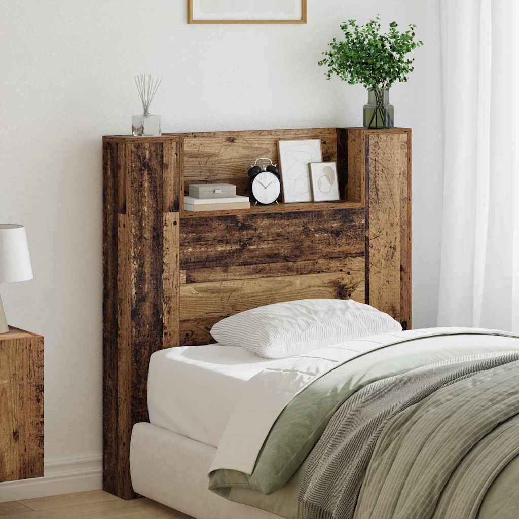 Hoofdbord met plank Oudhout 100 x 15 x 103,5 cm Bewerkt hout – afbeelding 1