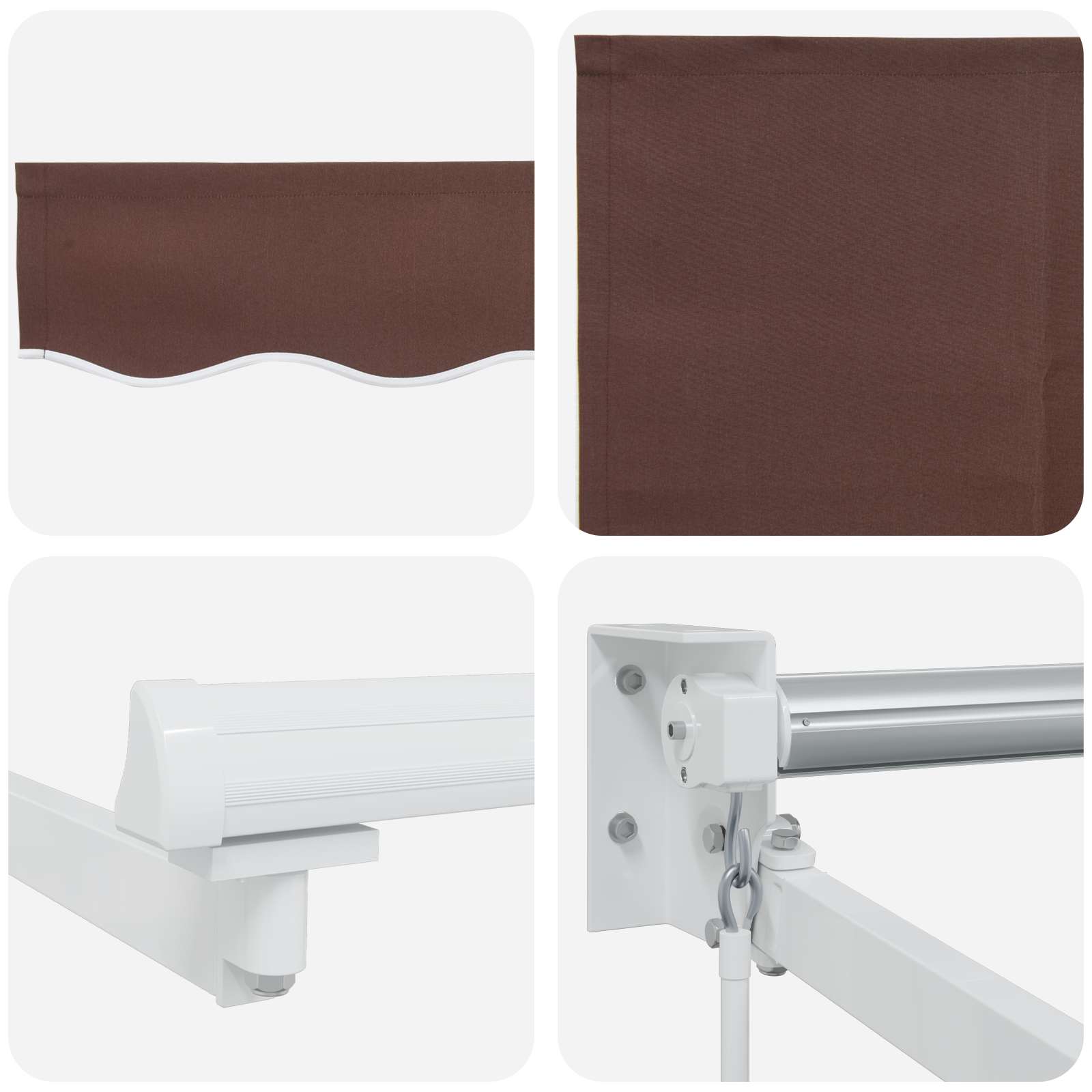 Uitschuifbare luifel Bruin 3 x 2 m 100% Polyester en Aluminium – afbeelding 7