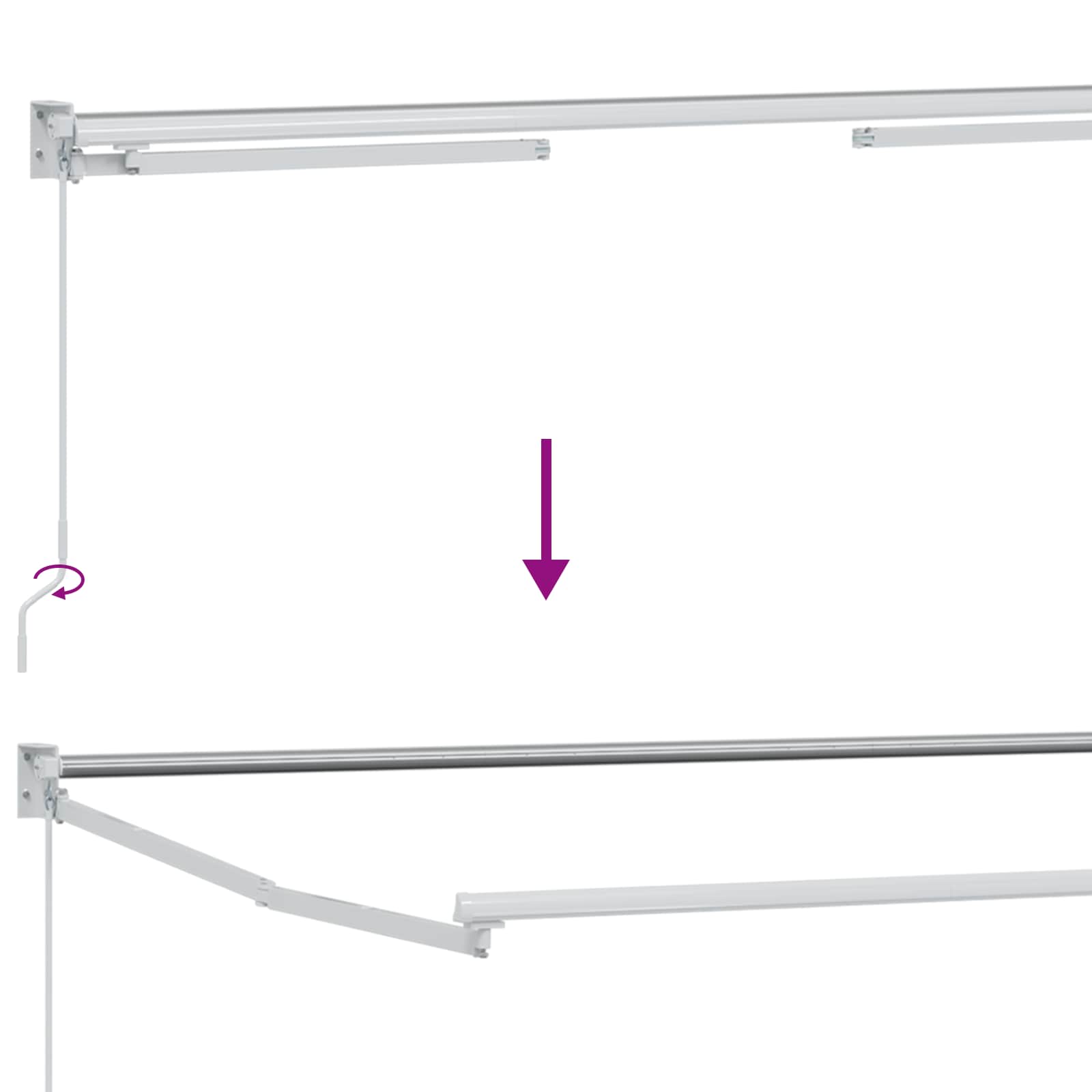 Uitschuifbare luifel Bordeauxrood 3,5 x 2 m – afbeelding 8