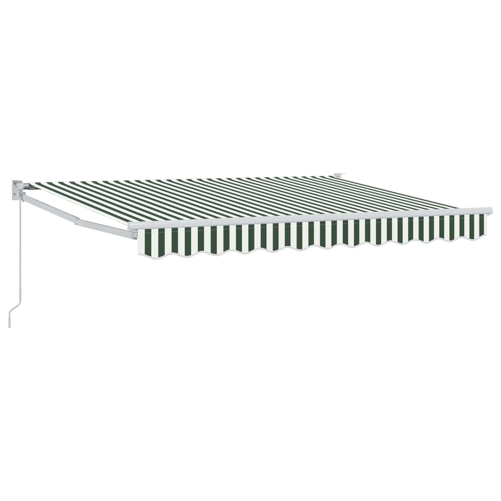 Uitschuifbare luifel Groen en Wit 3,5 x 2 m – afbeelding 2